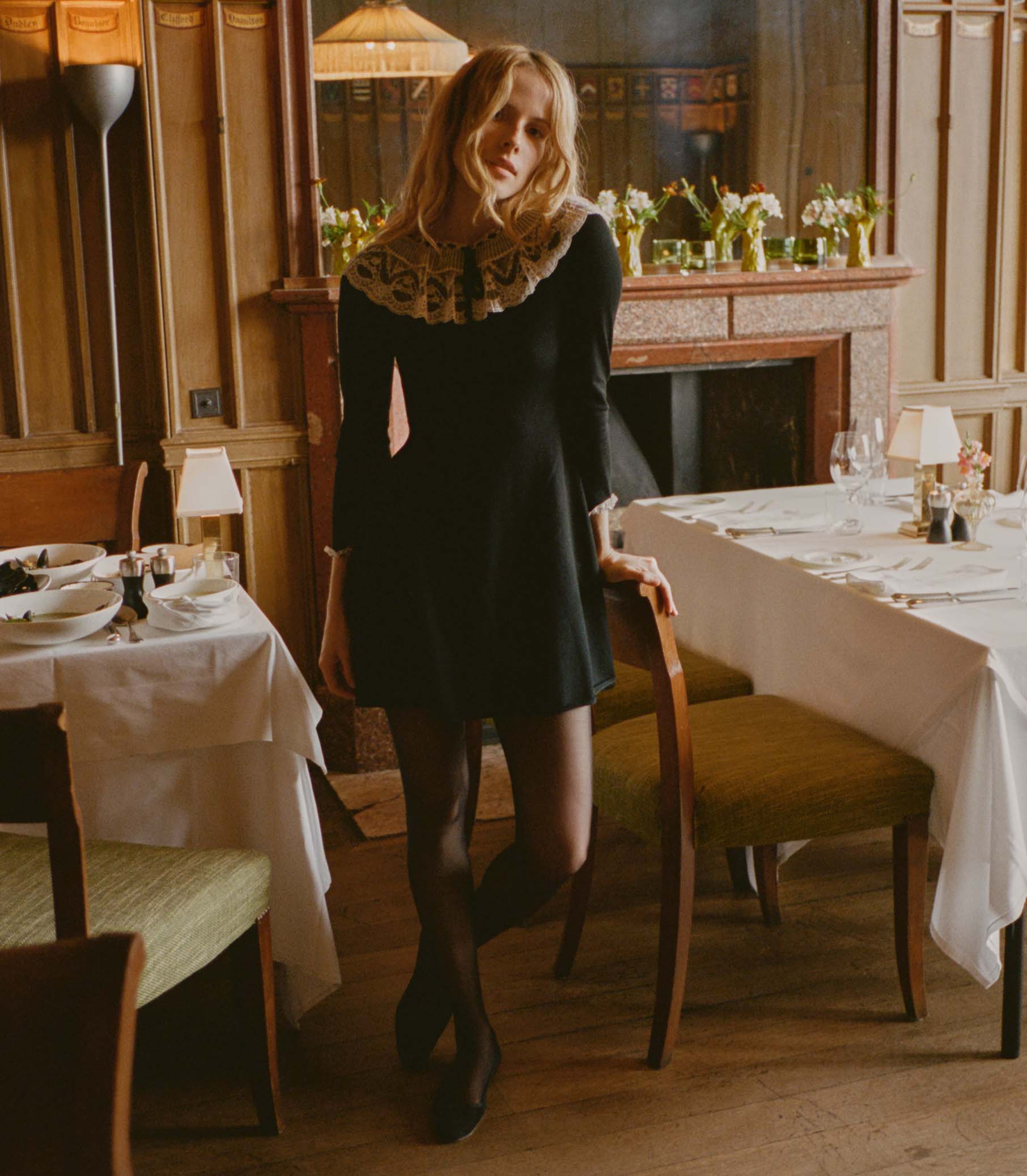 SANDRINE DRESS -- BLACK view 7