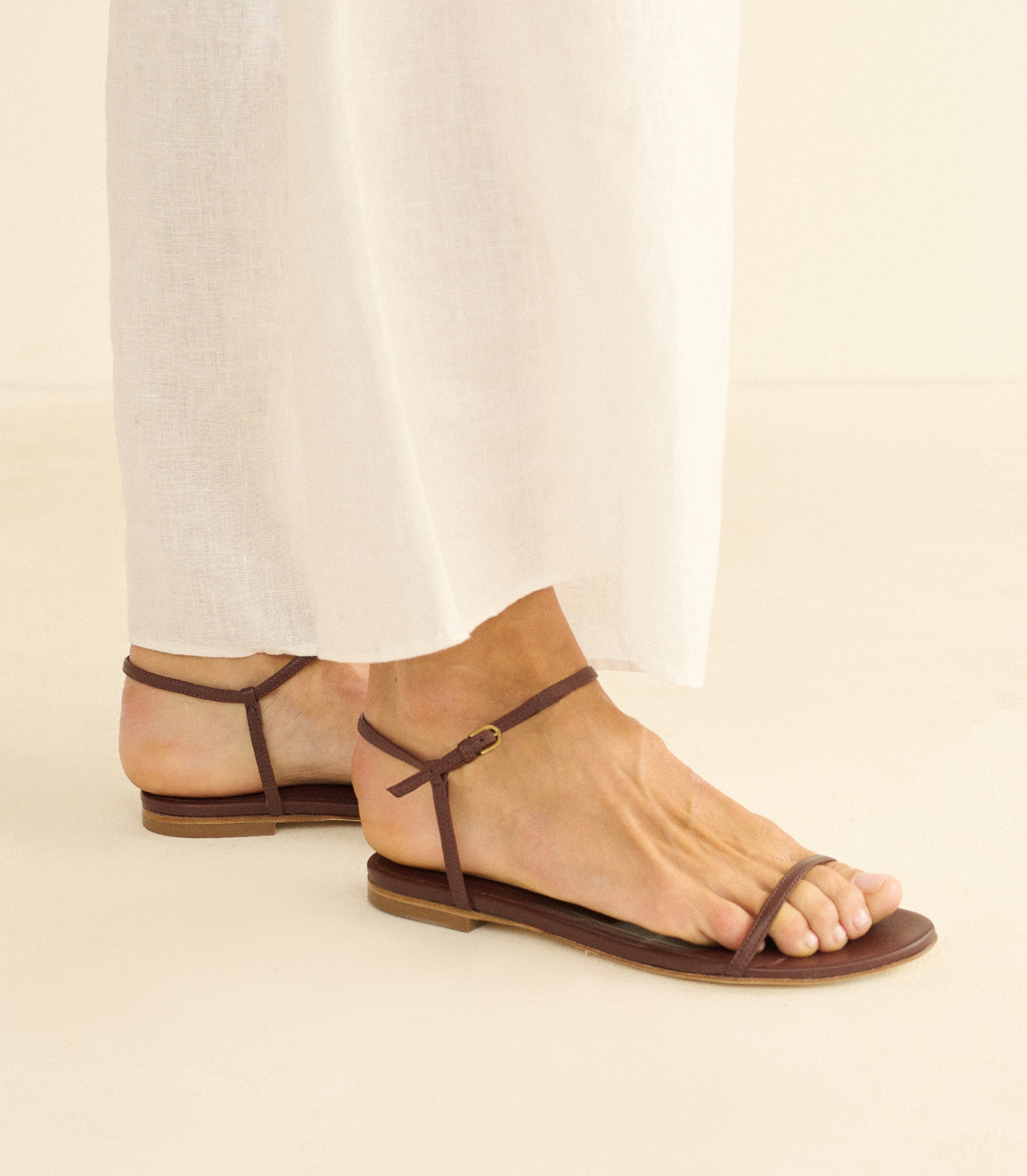 SARTENE SANDAL -- DARK CHOCOLATE NAPPA view 2
