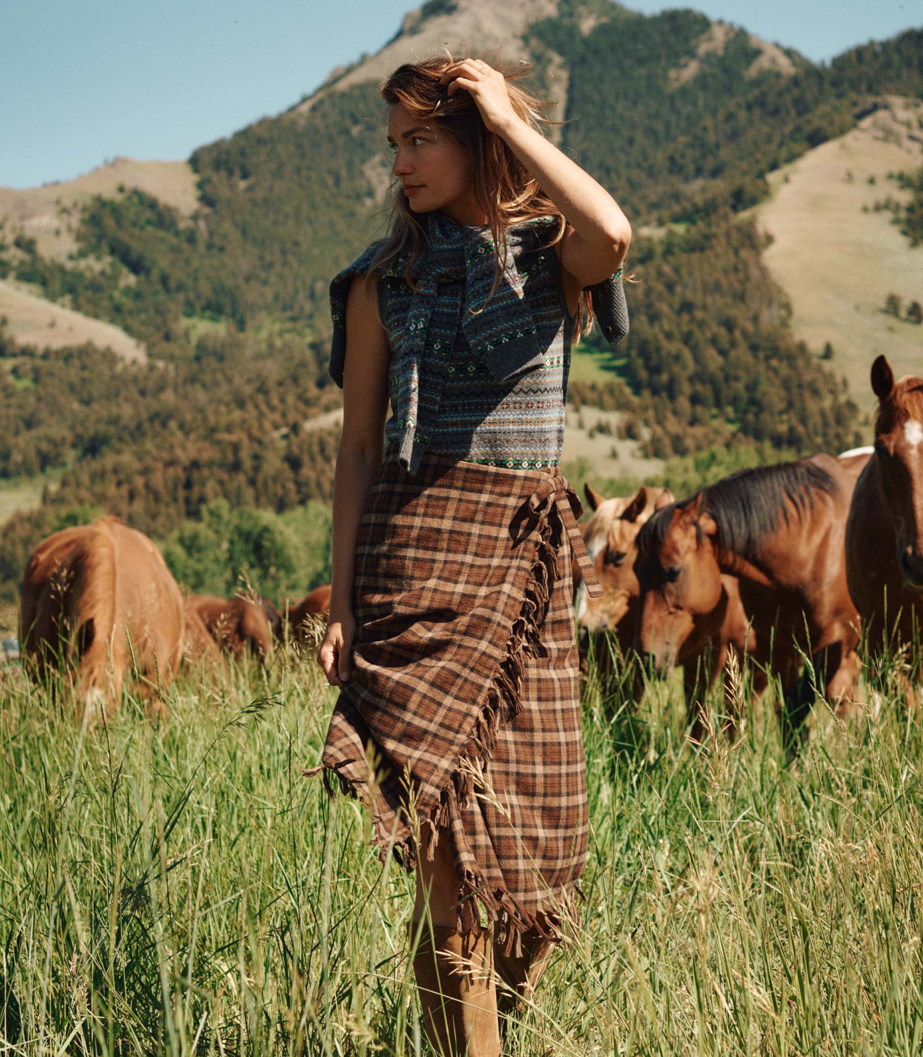 SASKIA SKIRT -- CORNWALL PLAID view 2