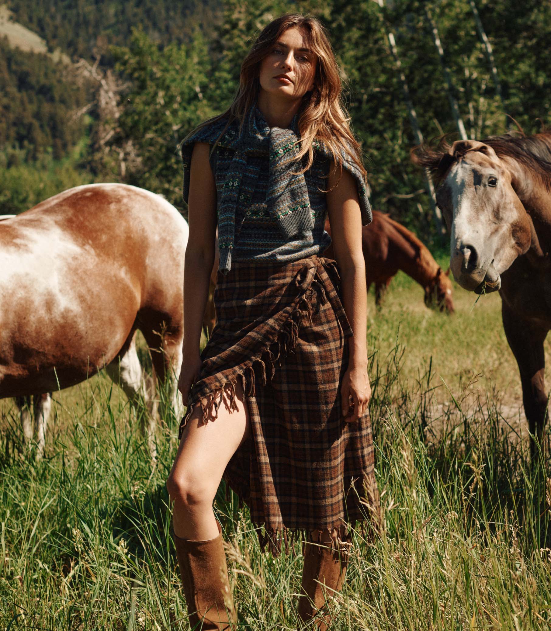 SASKIA SKIRT -- CORNWALL PLAID view 3