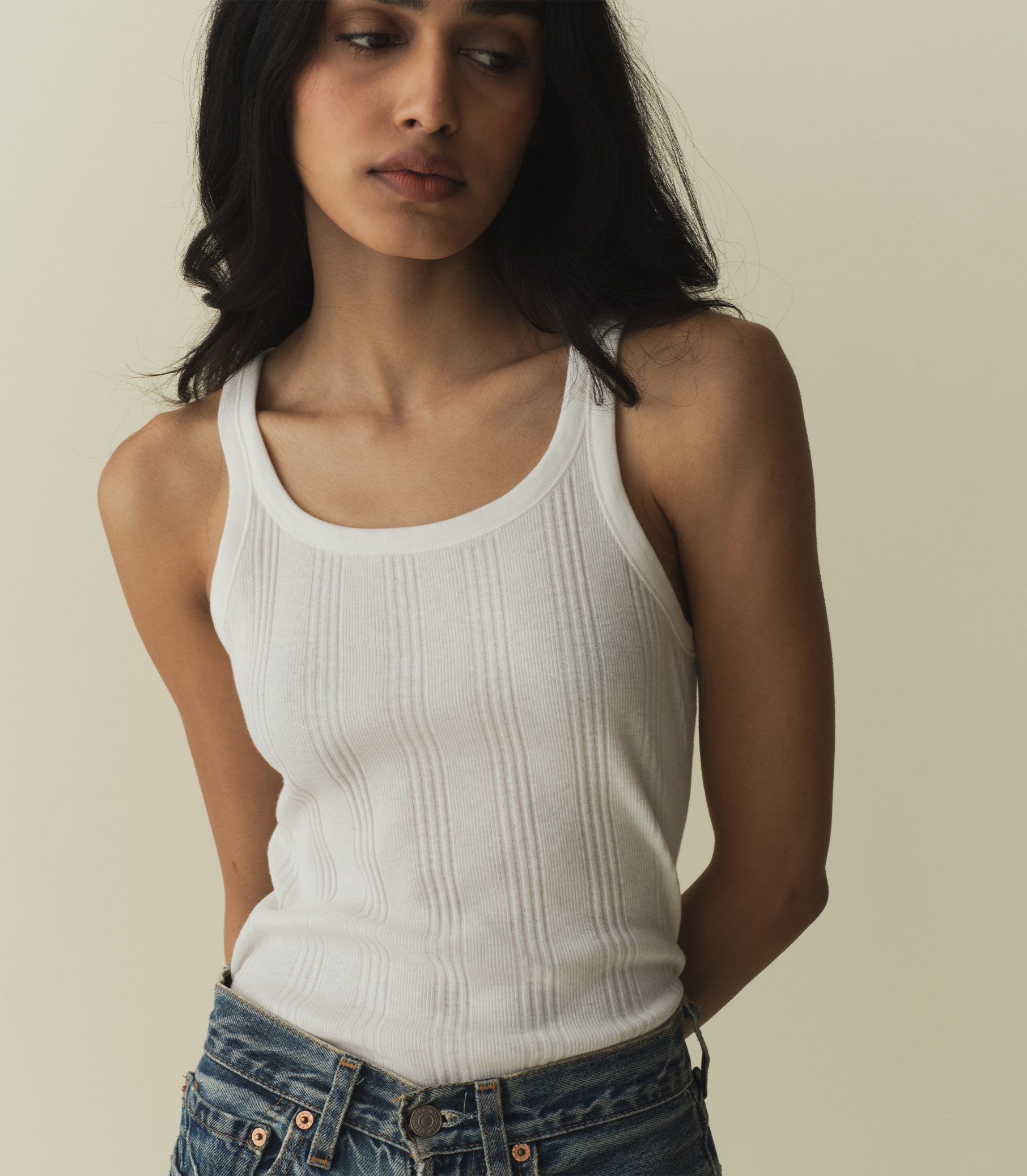 HMD -- SEINE CASHMERE BLEND TANK -- SALT view 4
