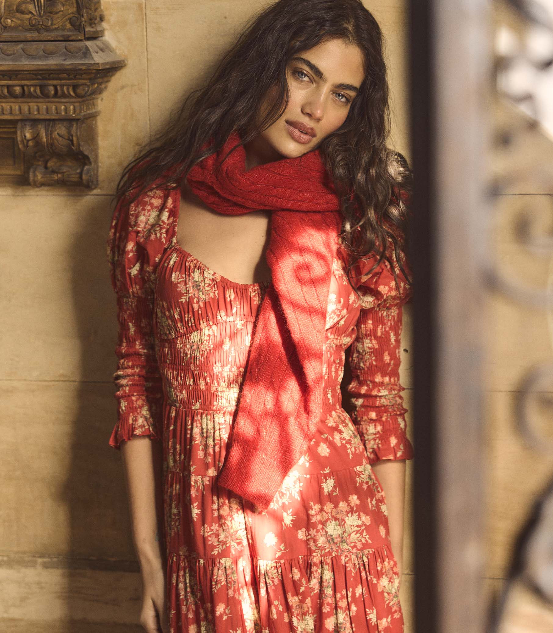 SERAPHINA DRESS -- ROSSO LANTANA FLORAL view 4