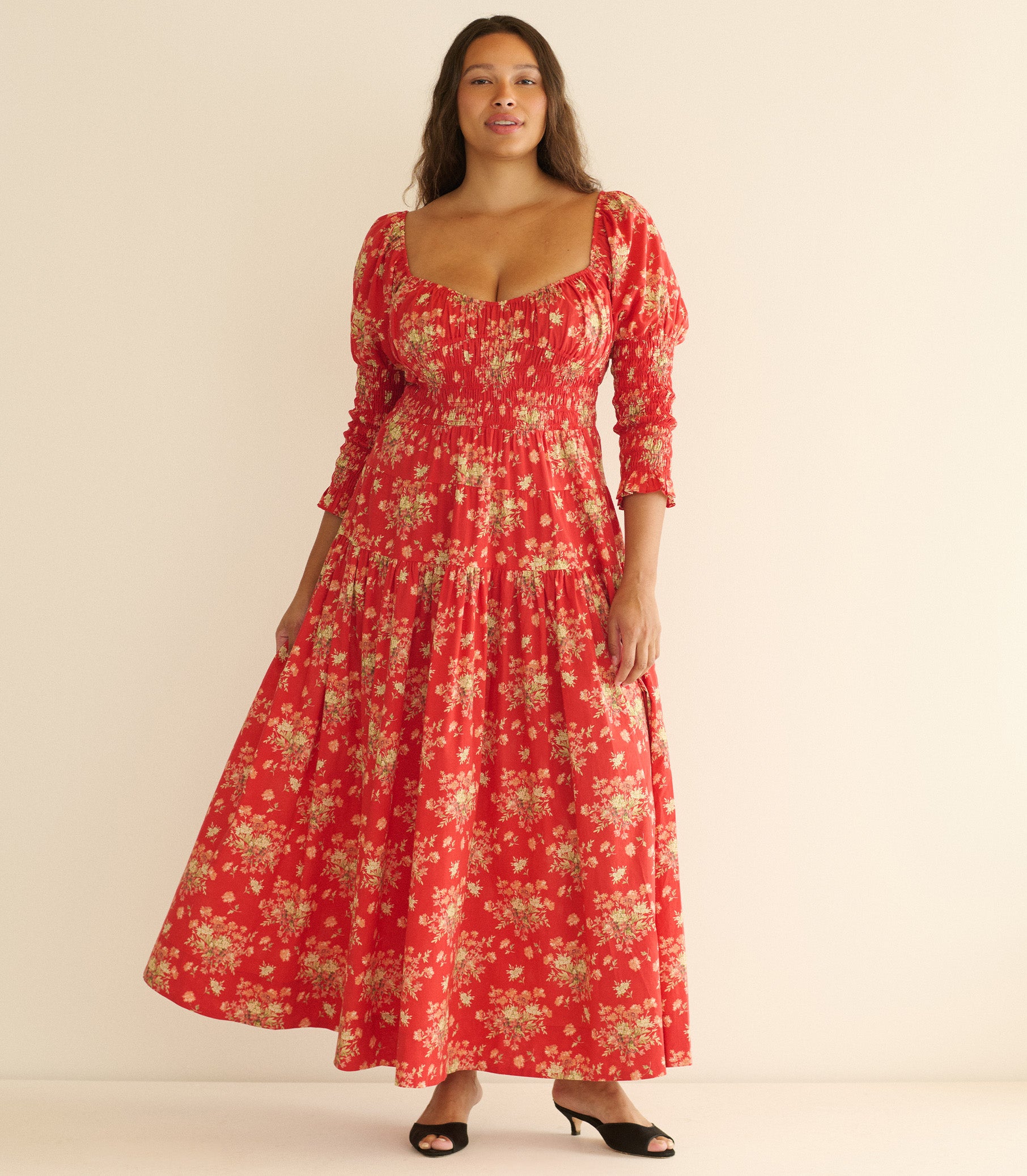 SERAPHINA DRESS -- ROSSO LANTANA FLORAL view 6