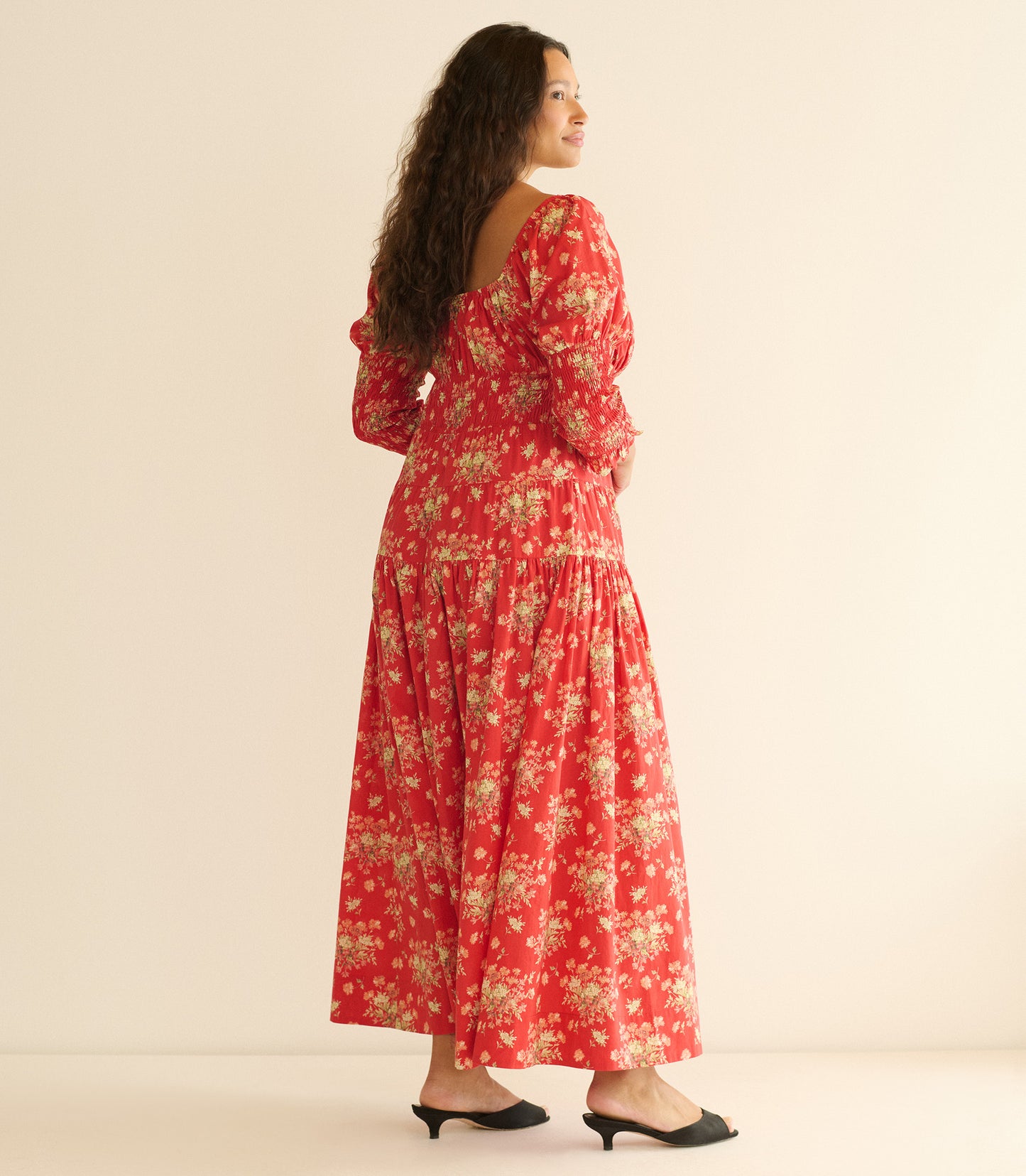 SERAPHINA DRESS -- ROSSO LANTANA FLORAL