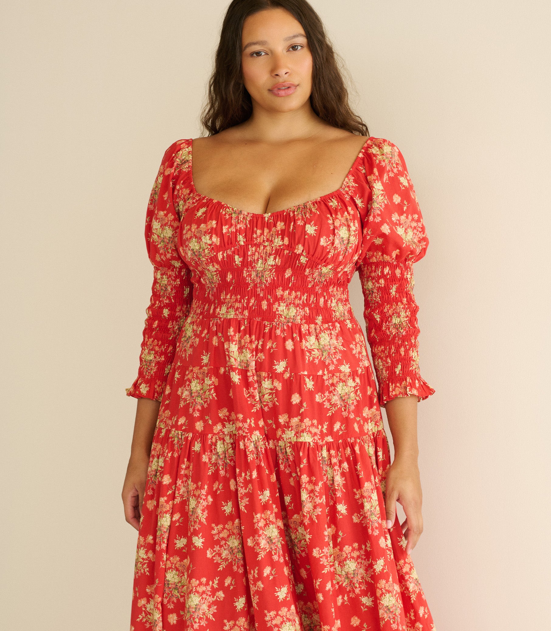SERAPHINA DRESS -- ROSSO LANTANA FLORAL view 7