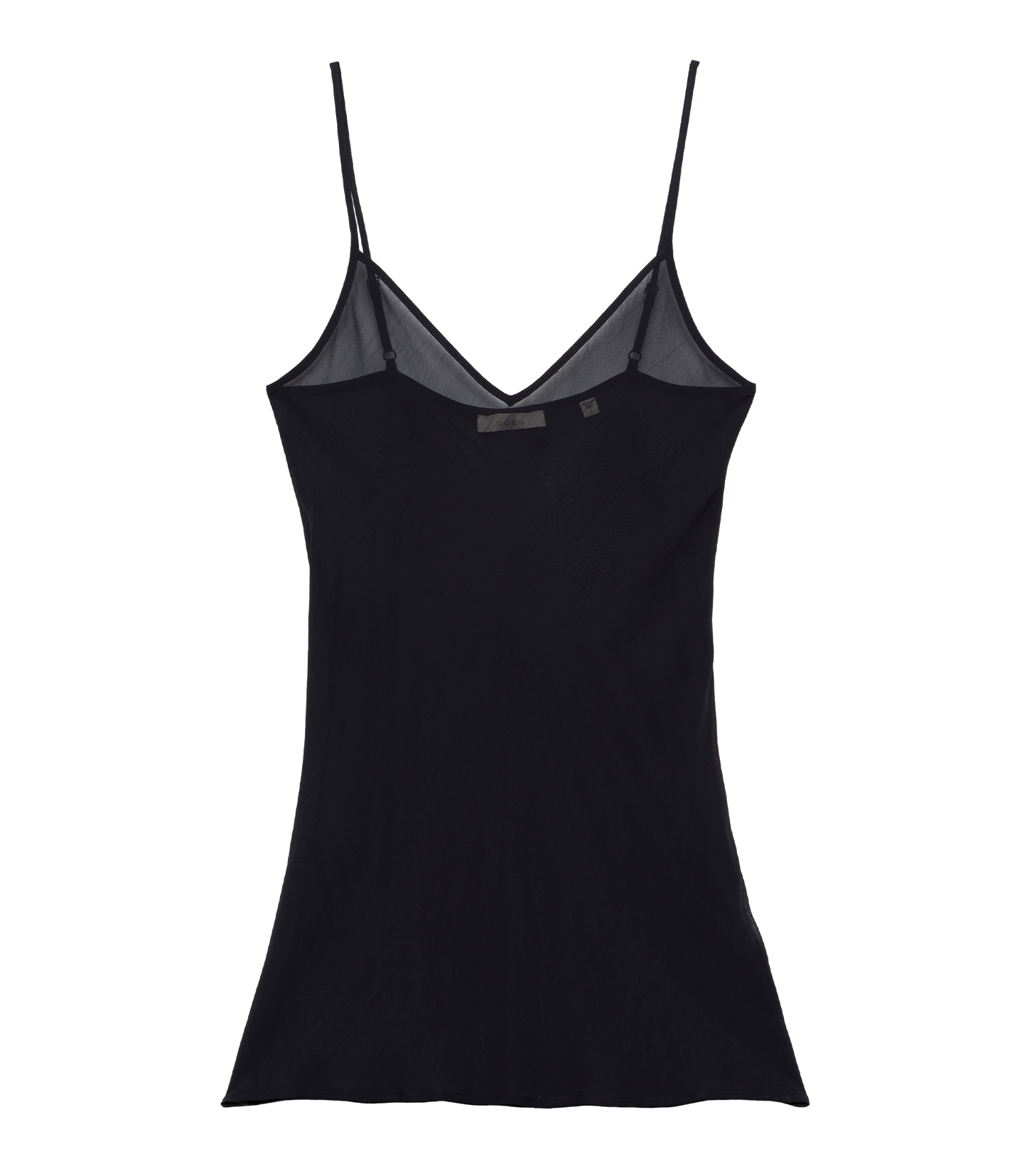 SHORT DEEP V-NECK SLIP -- BLACK