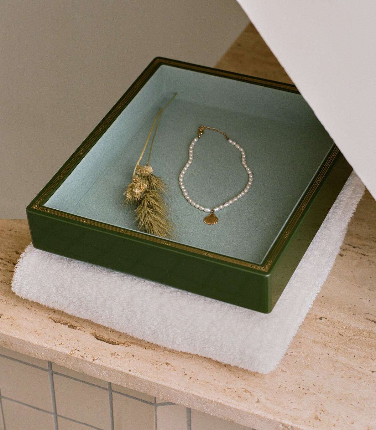 DÔEN & TROVE SMALL JEWELRY TRAY -- OLIVE GREEN