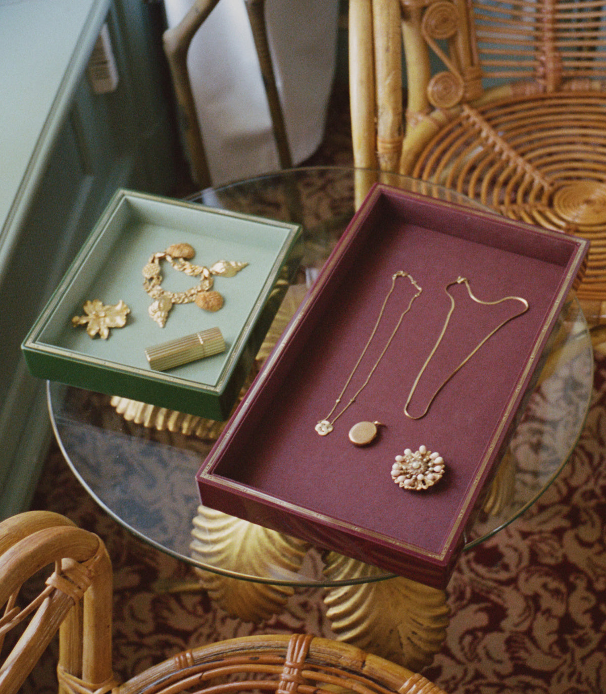 DÔEN & TROVE SMALL JEWELRY TRAY -- OLIVE GREEN