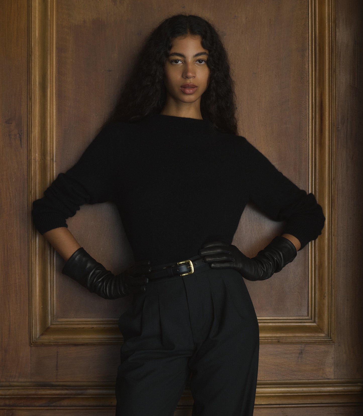 STINE GLOVES -- BLACK LEATHER