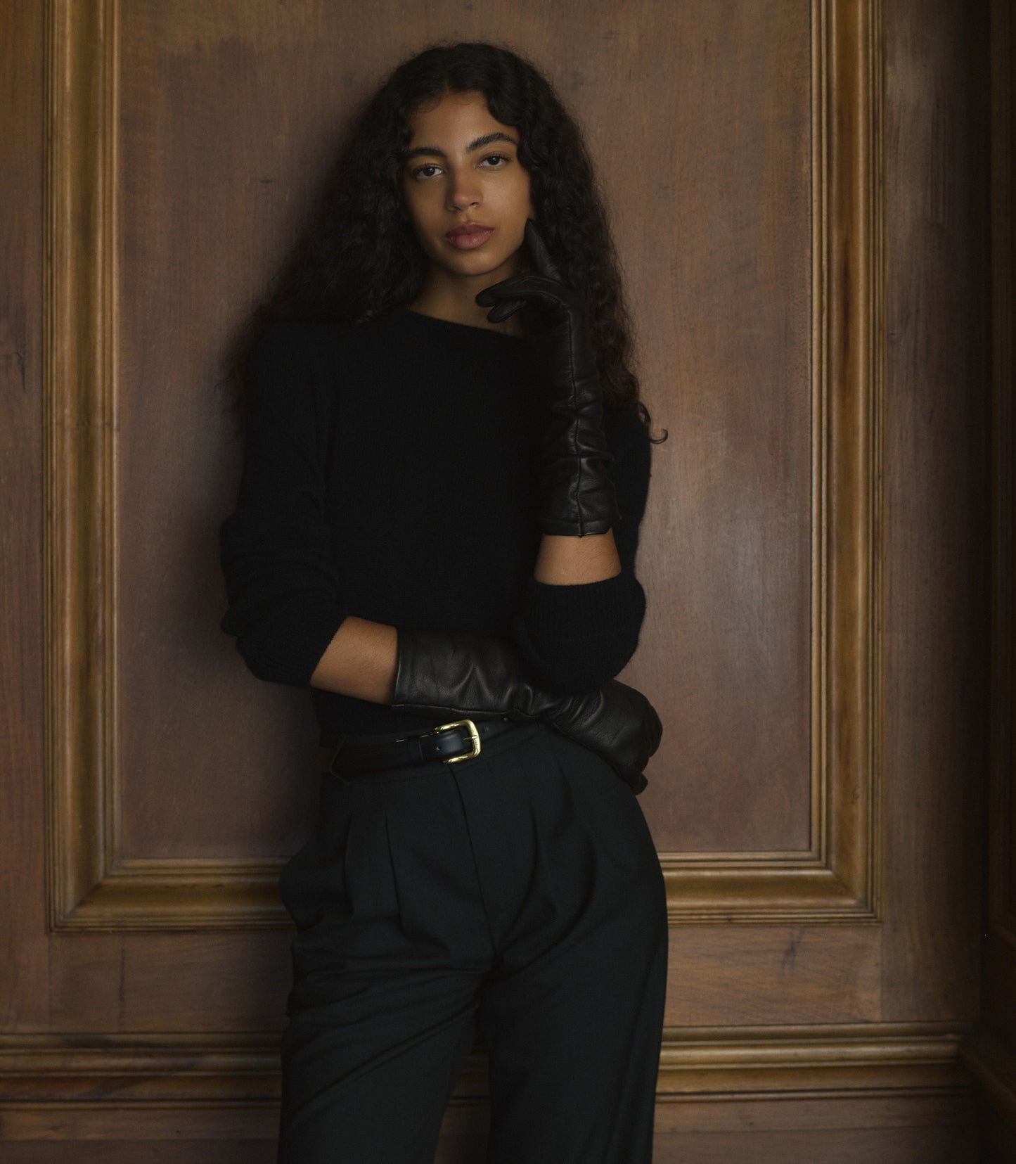 STINE GLOVES -- BLACK LEATHER