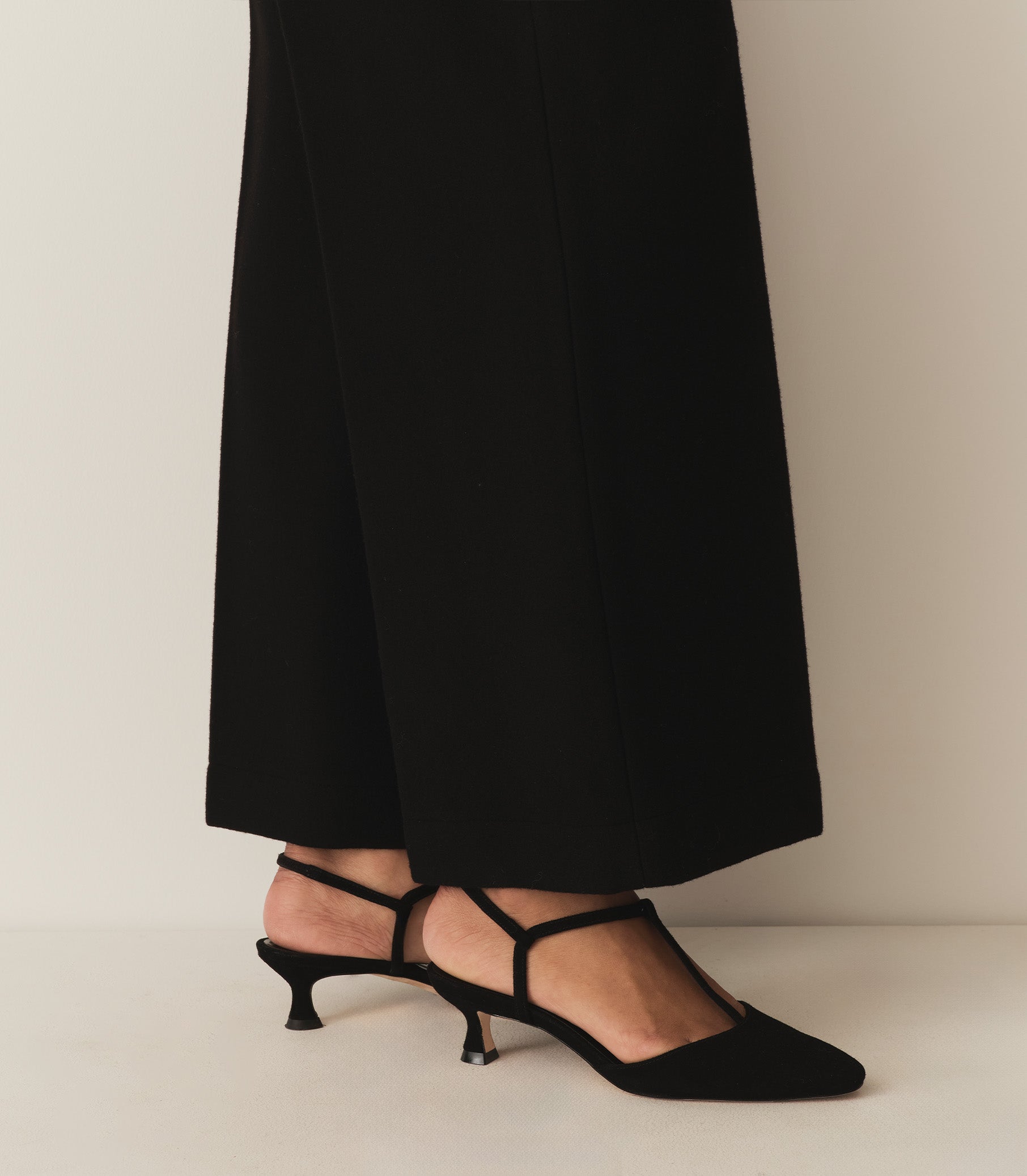 TABITHA T STRAP HEEL -- BLACK SUEDE view 2