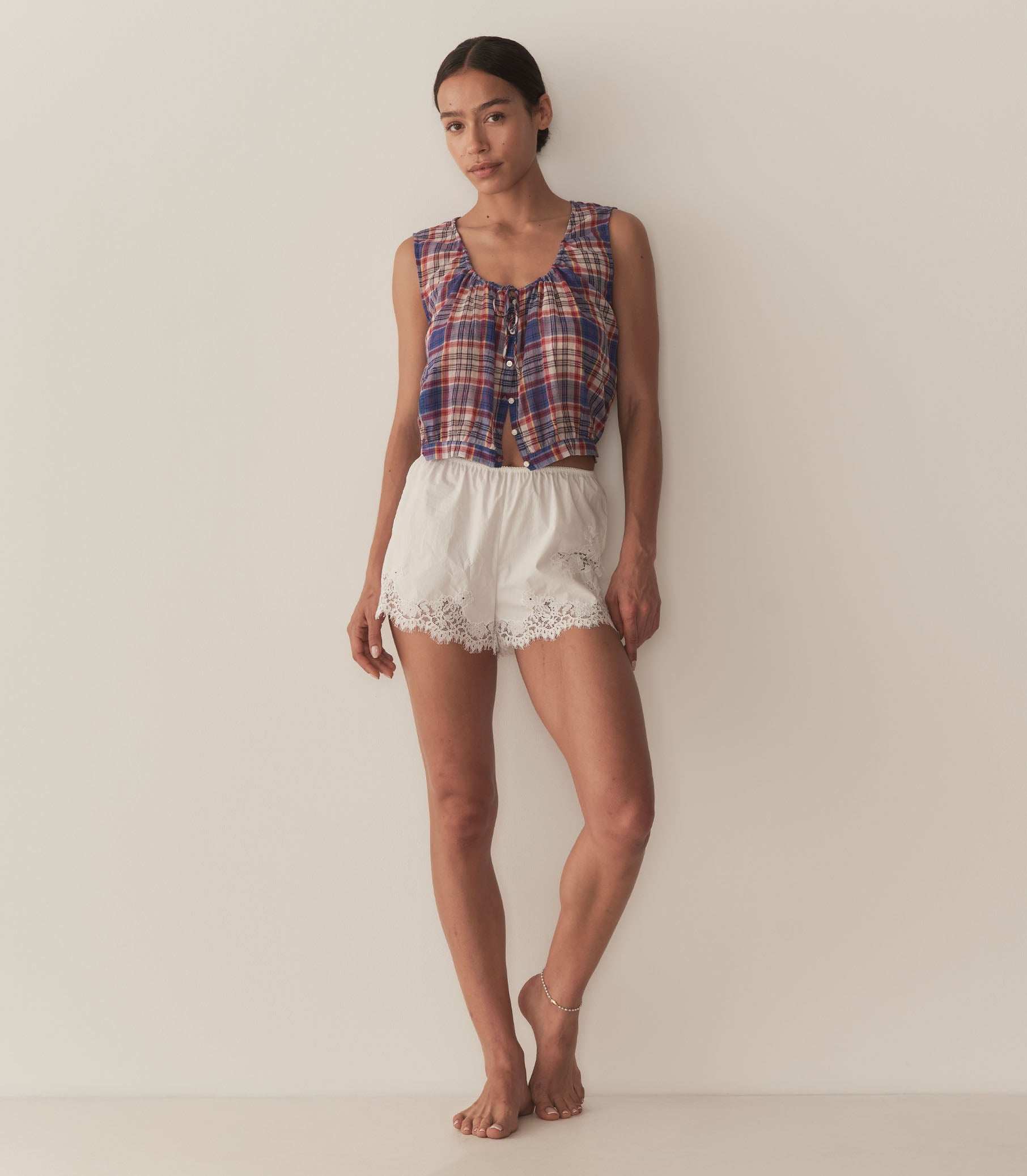 HMD -- THEO TOP -- COTE D'AZUR PLAID view 2
