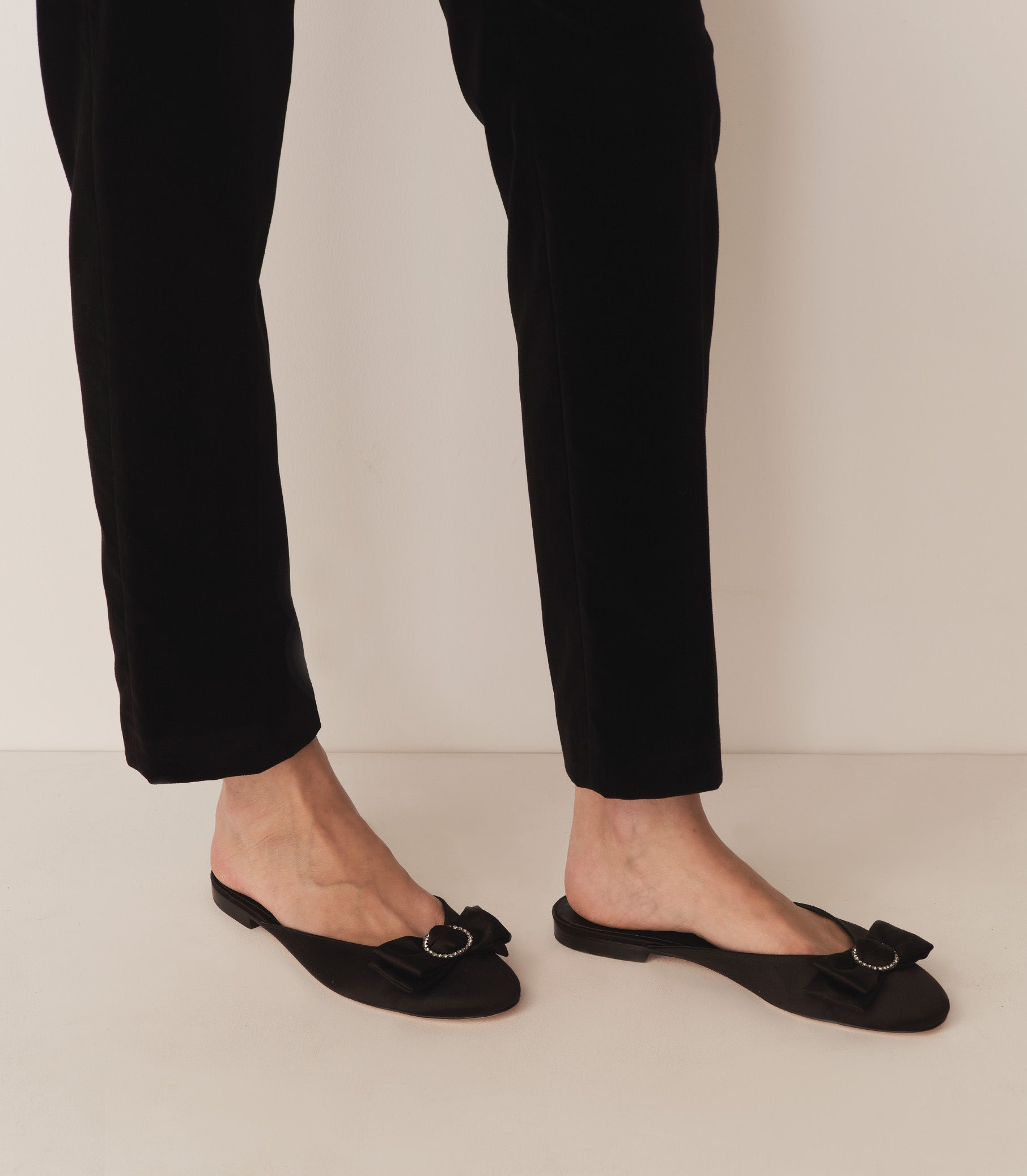 TILLY MULE -- BLACK SATIN view 2