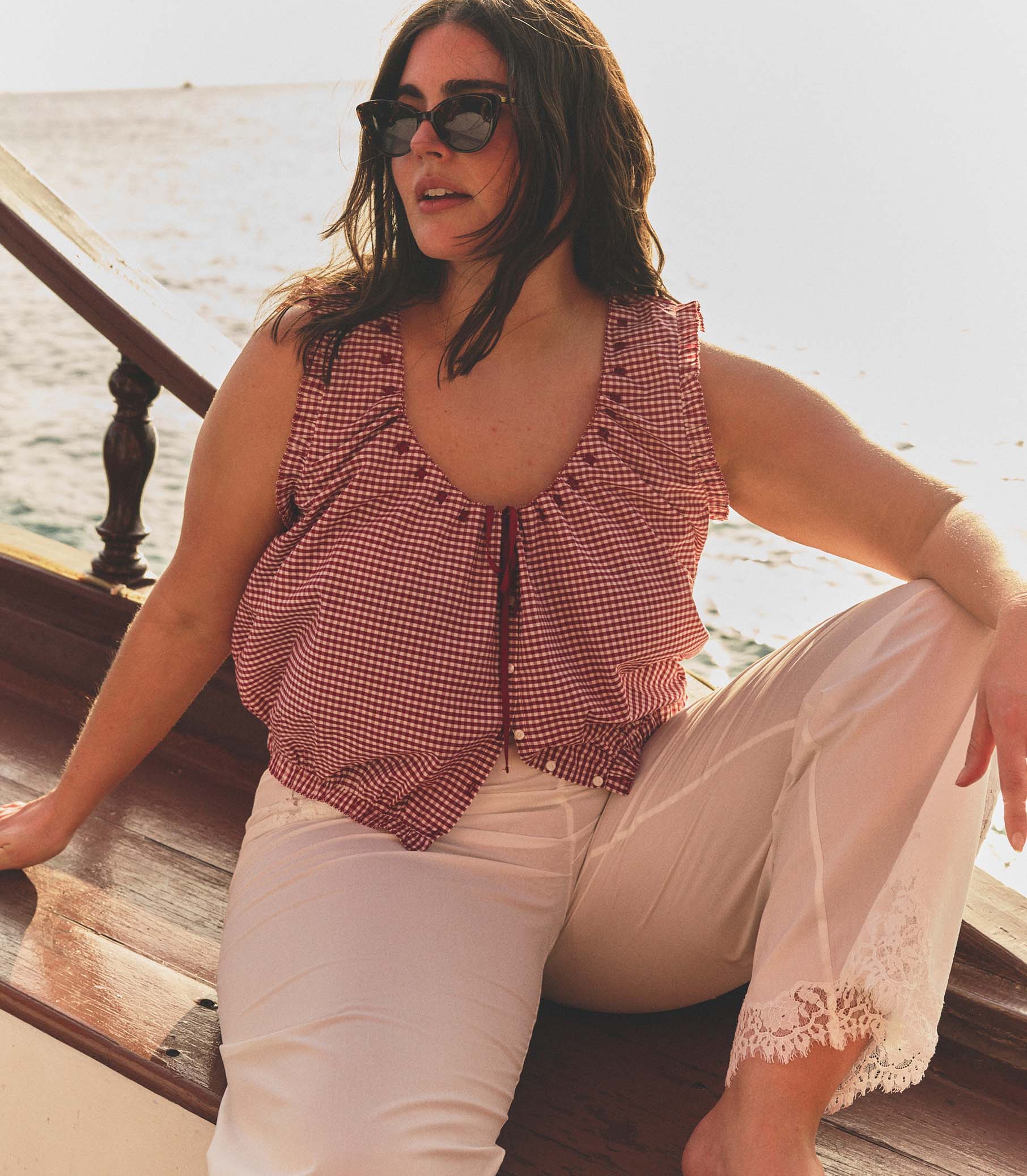 TRAVELER TOP -- MULBERRY LA MADDALENA GINGHAM view 3
