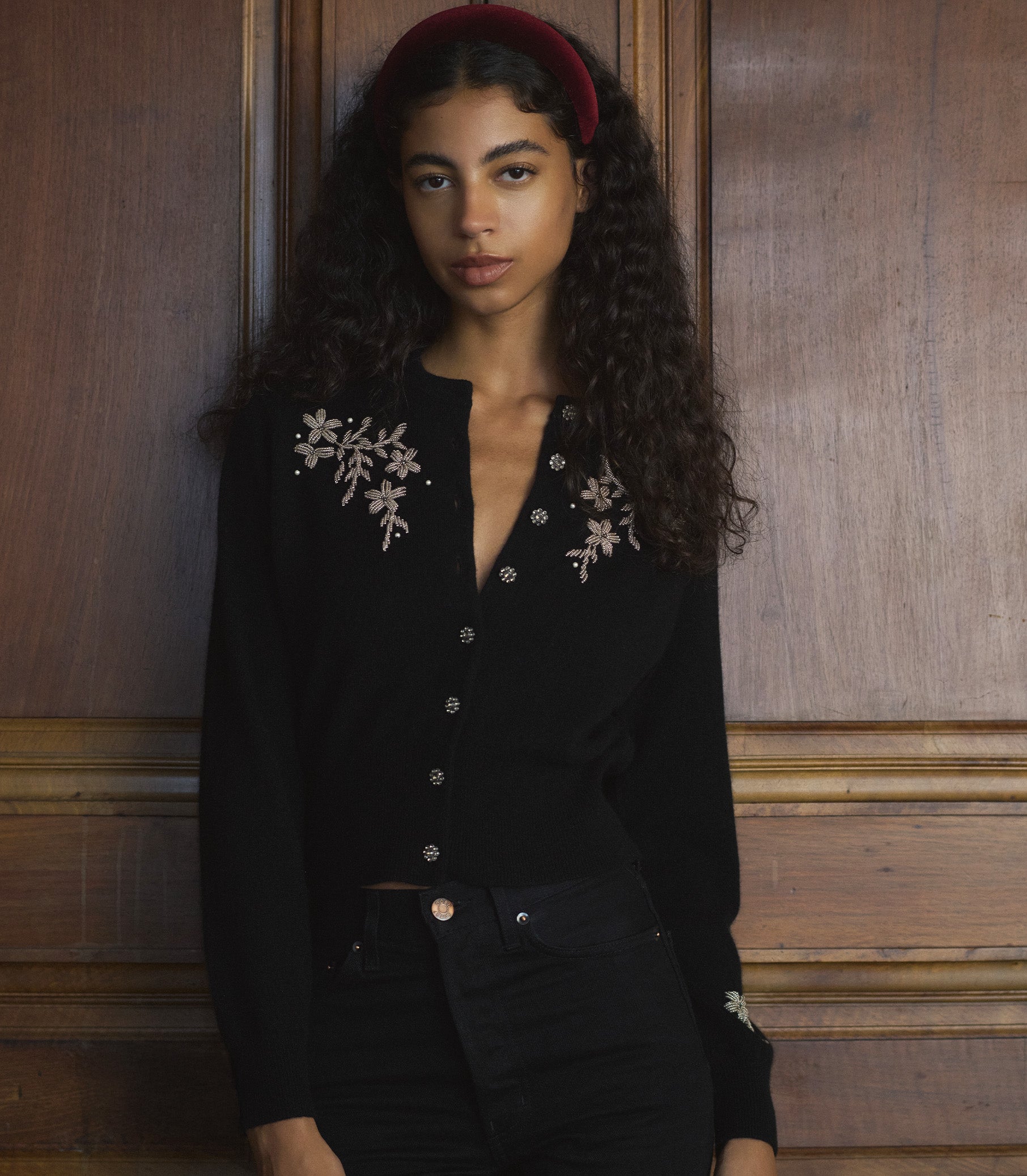 TRESOR CARDIGAN -- BLACK view 4