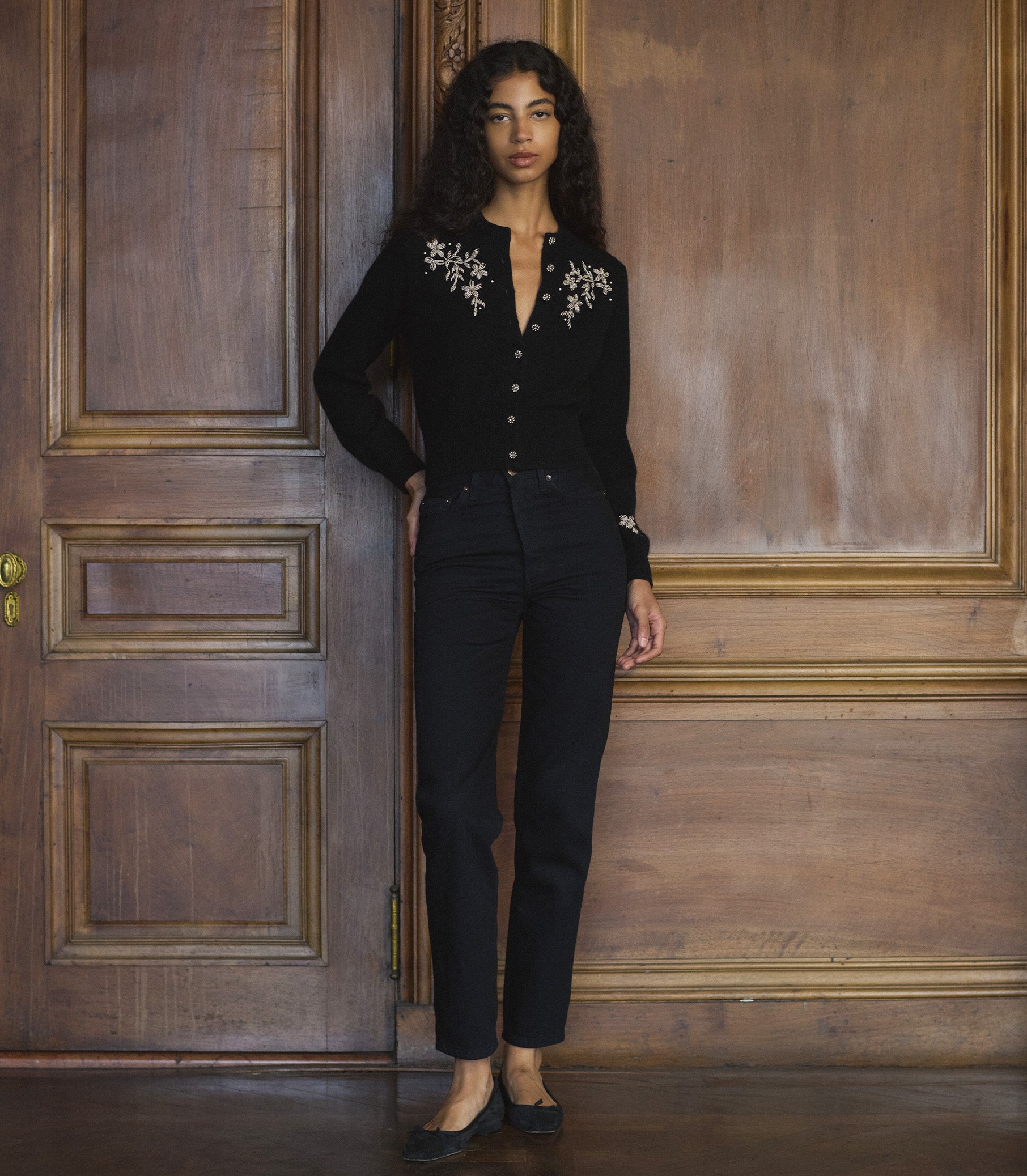 TRESOR CARDIGAN -- BLACK view 5