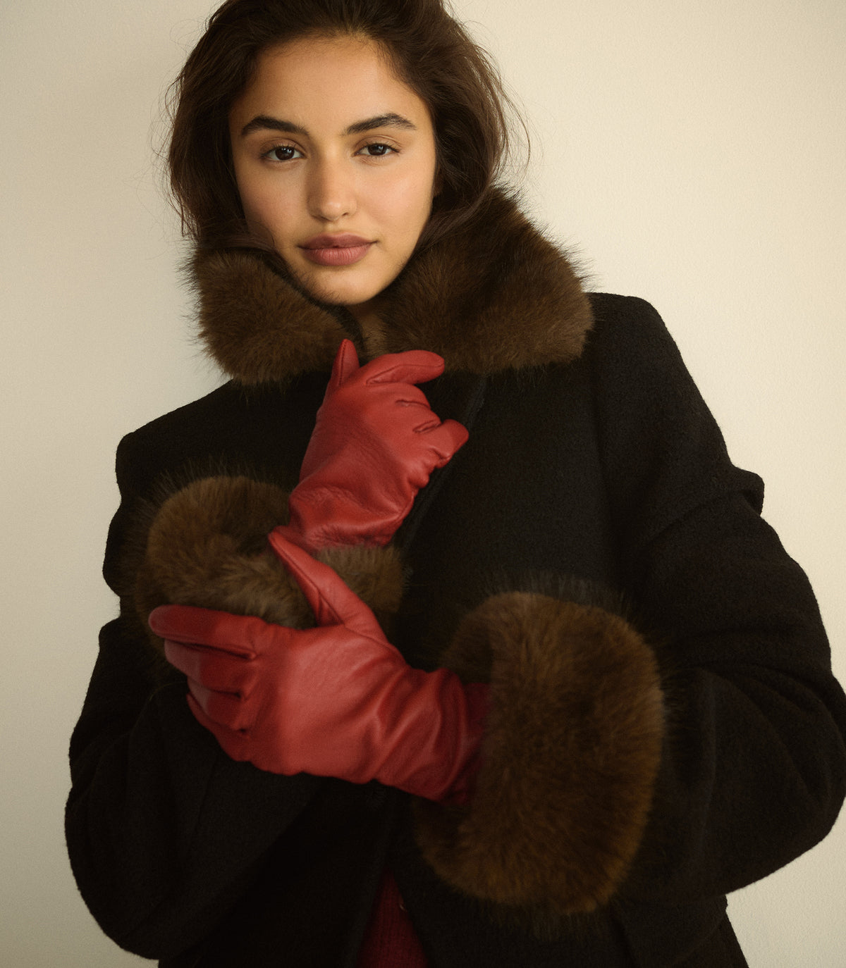 VERDI OPERA GLOVES -- RUBINO LEATHER view 2

