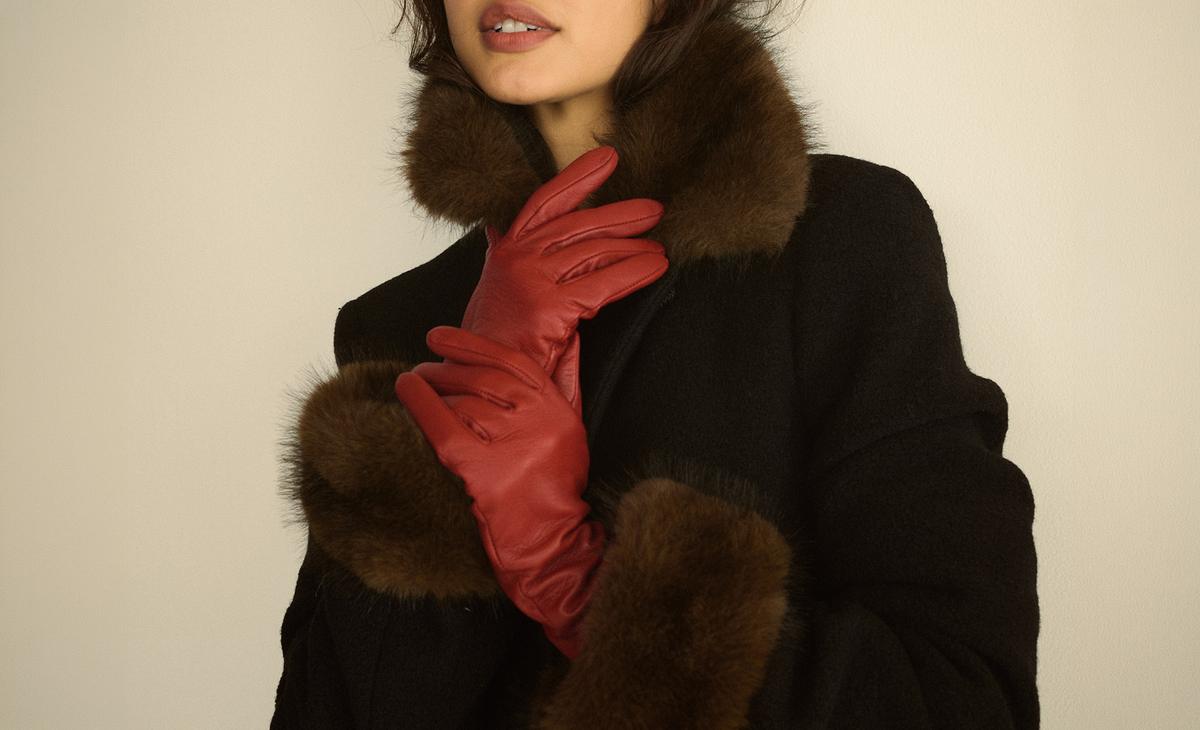 VERDI OPERA GLOVES, RUBINO LEATHER