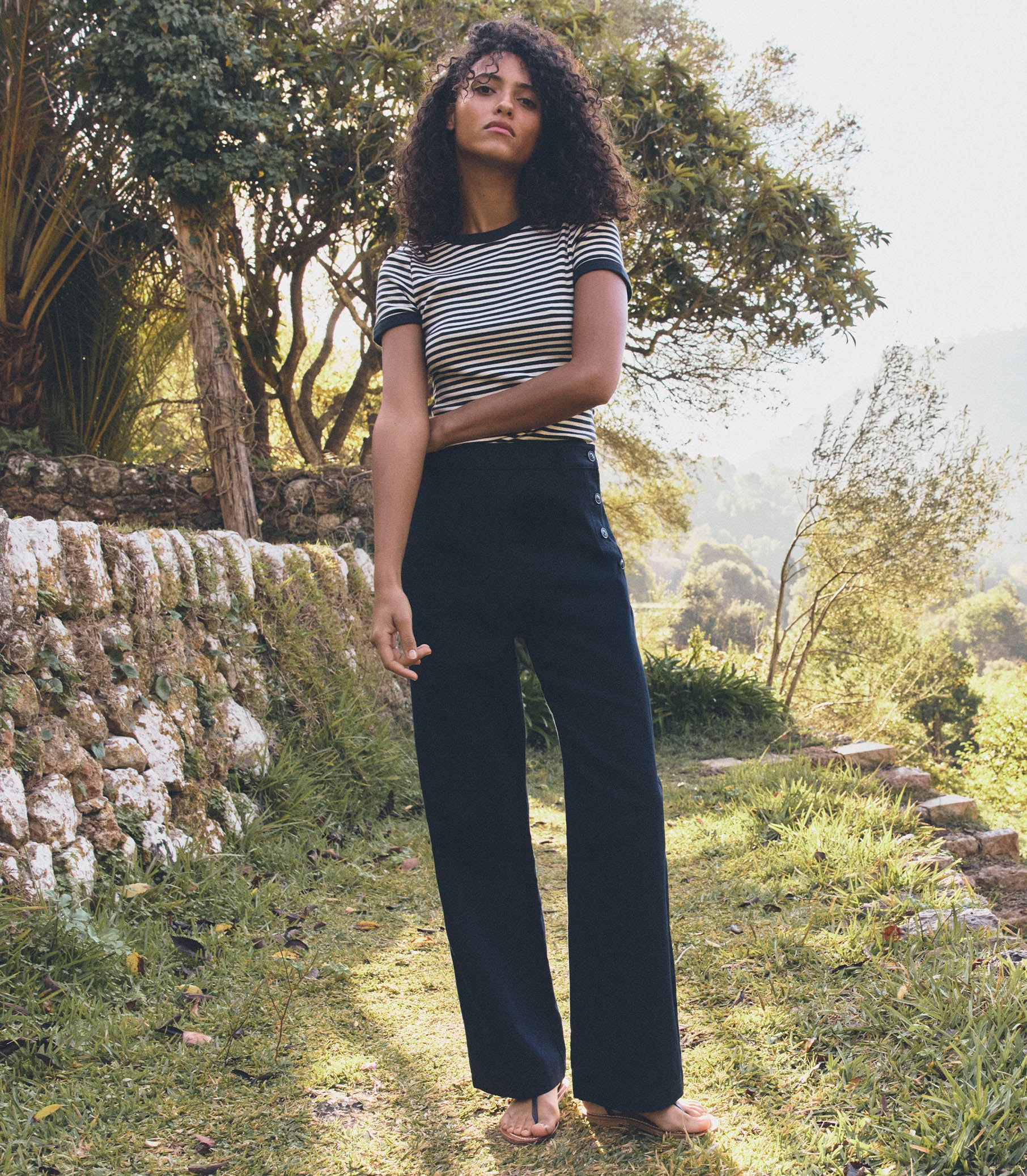 VIVI TEE -- NAVY NANTUCKET STRIPE view 4