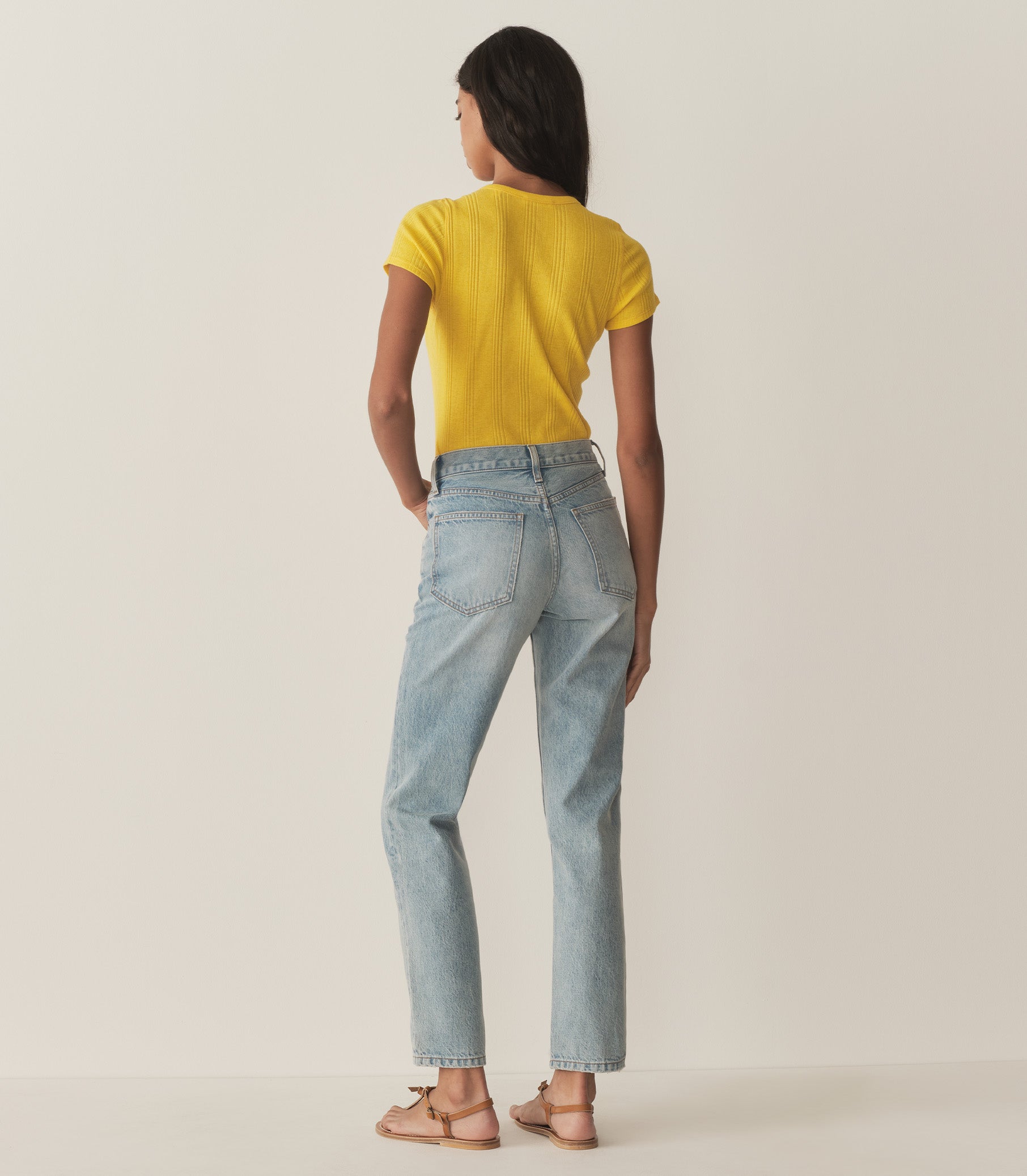 VIVI CASHMERE TEE -- CITRUS view 5