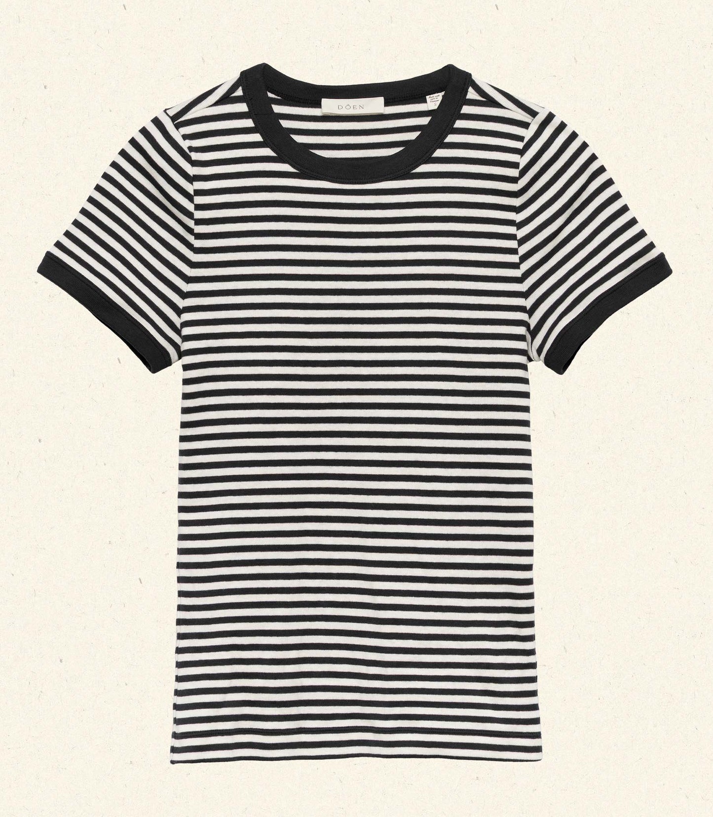 VIVI TEE -- BLACK NANTUCKET STRIPE