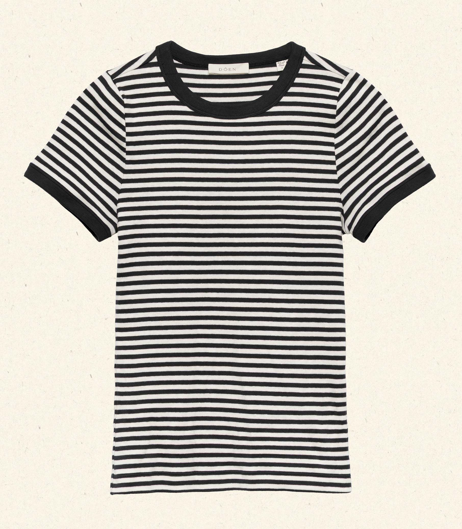 VIVI TEE -- BLACK NANTUCKET STRIPE view 5
