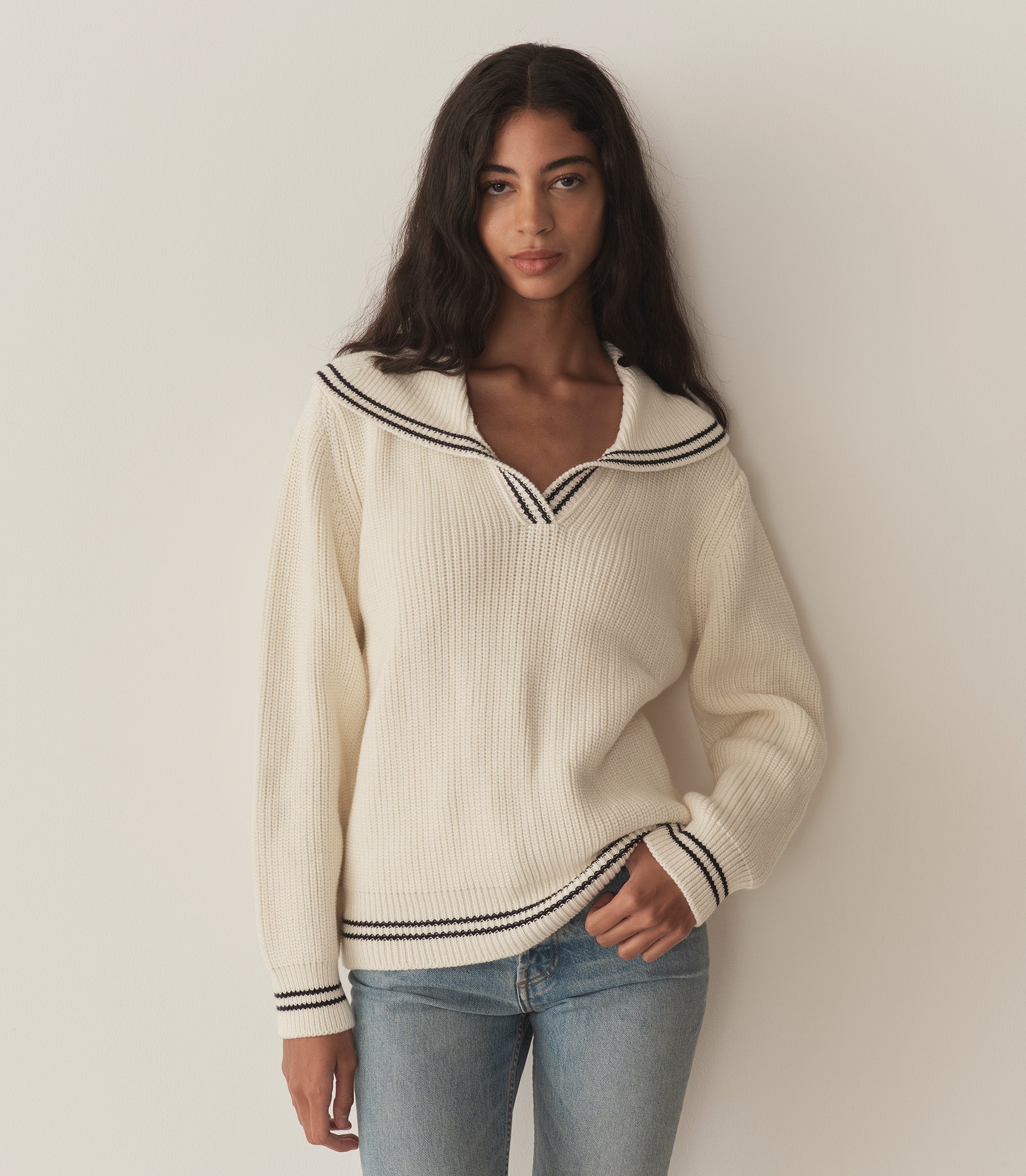 VOYAGE SWEATER -- IVORY view 2