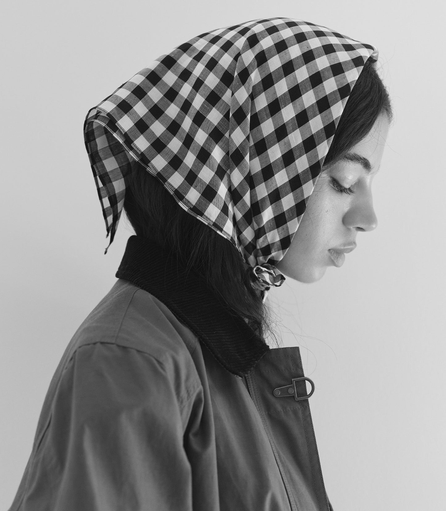 HMD -- PETIT PENNY BANDANA -- BLACK MARILYN GINGHAM
