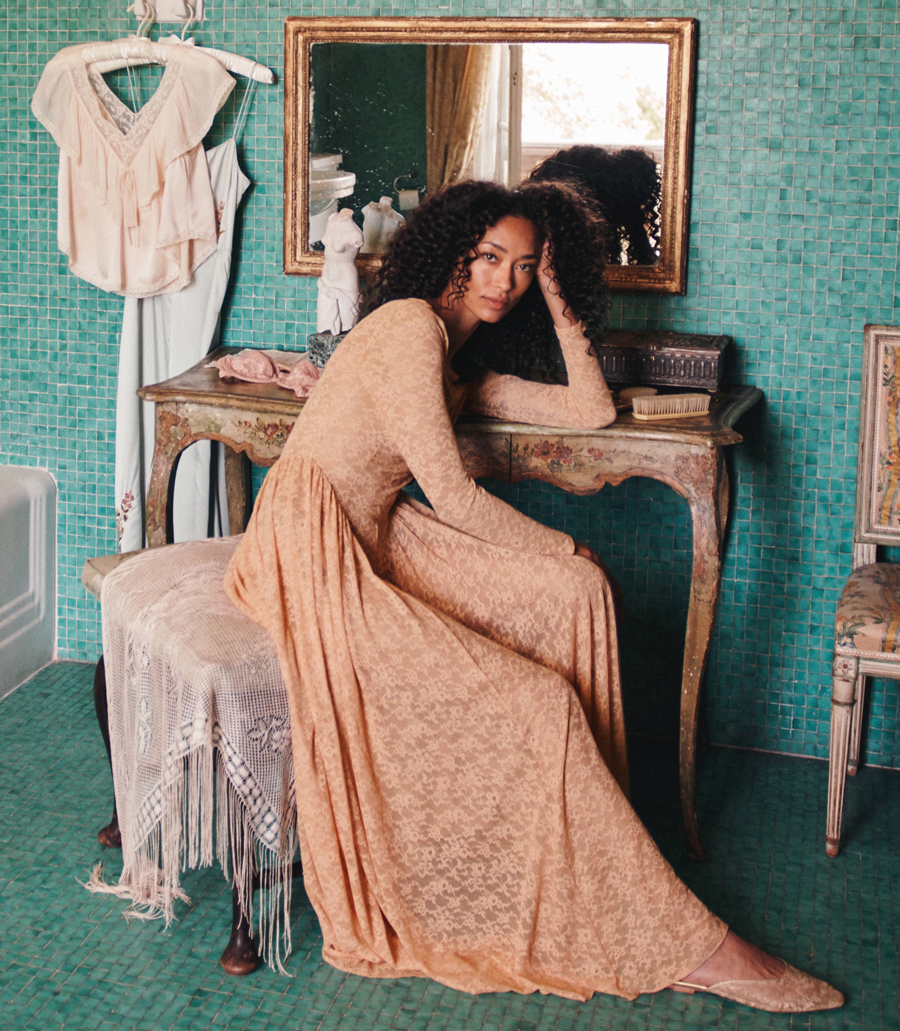 WILHELMINE DRESS -- TOASTED ALMOND view 8
