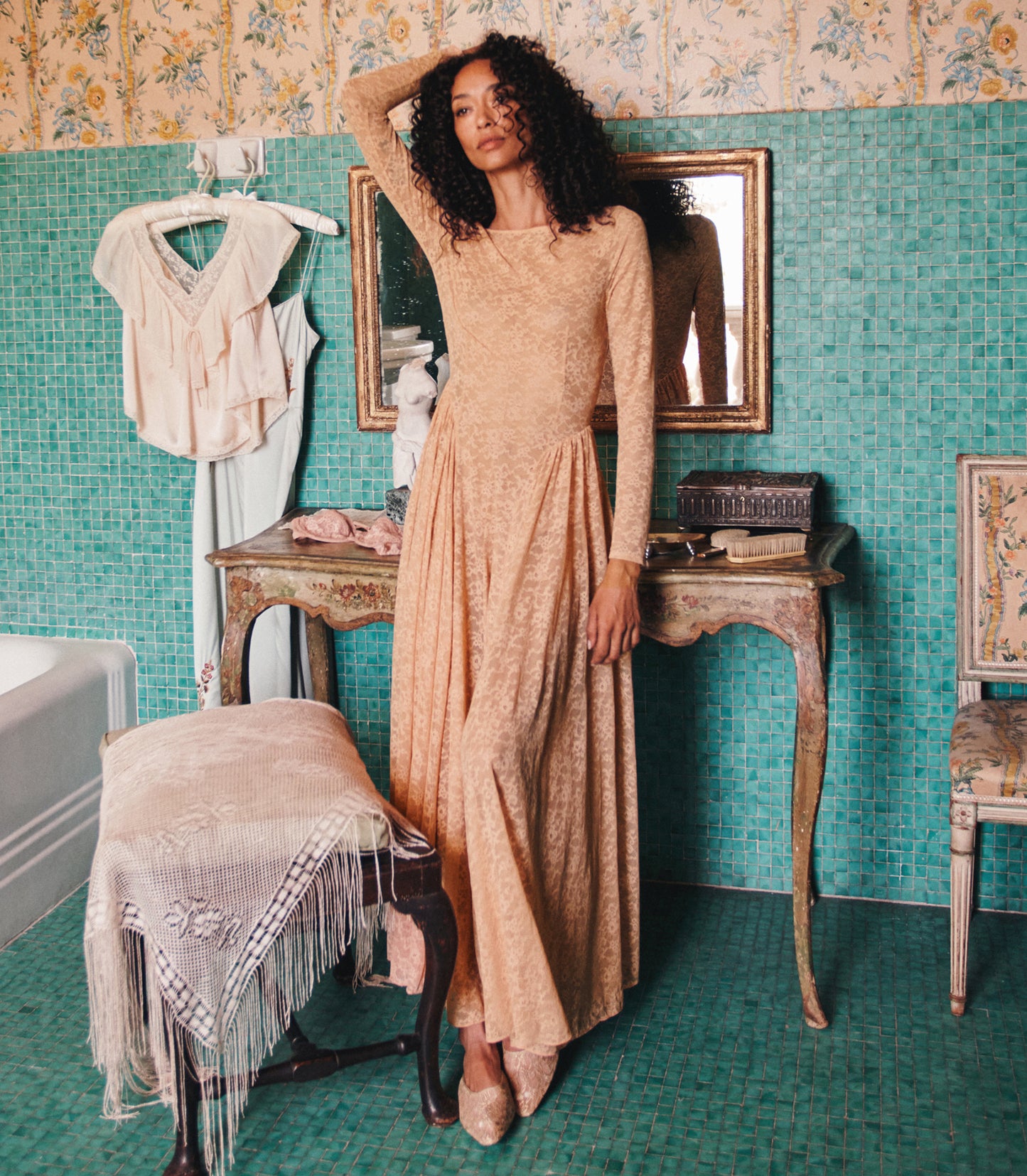 WILHELMINE DRESS -- TOASTED ALMOND