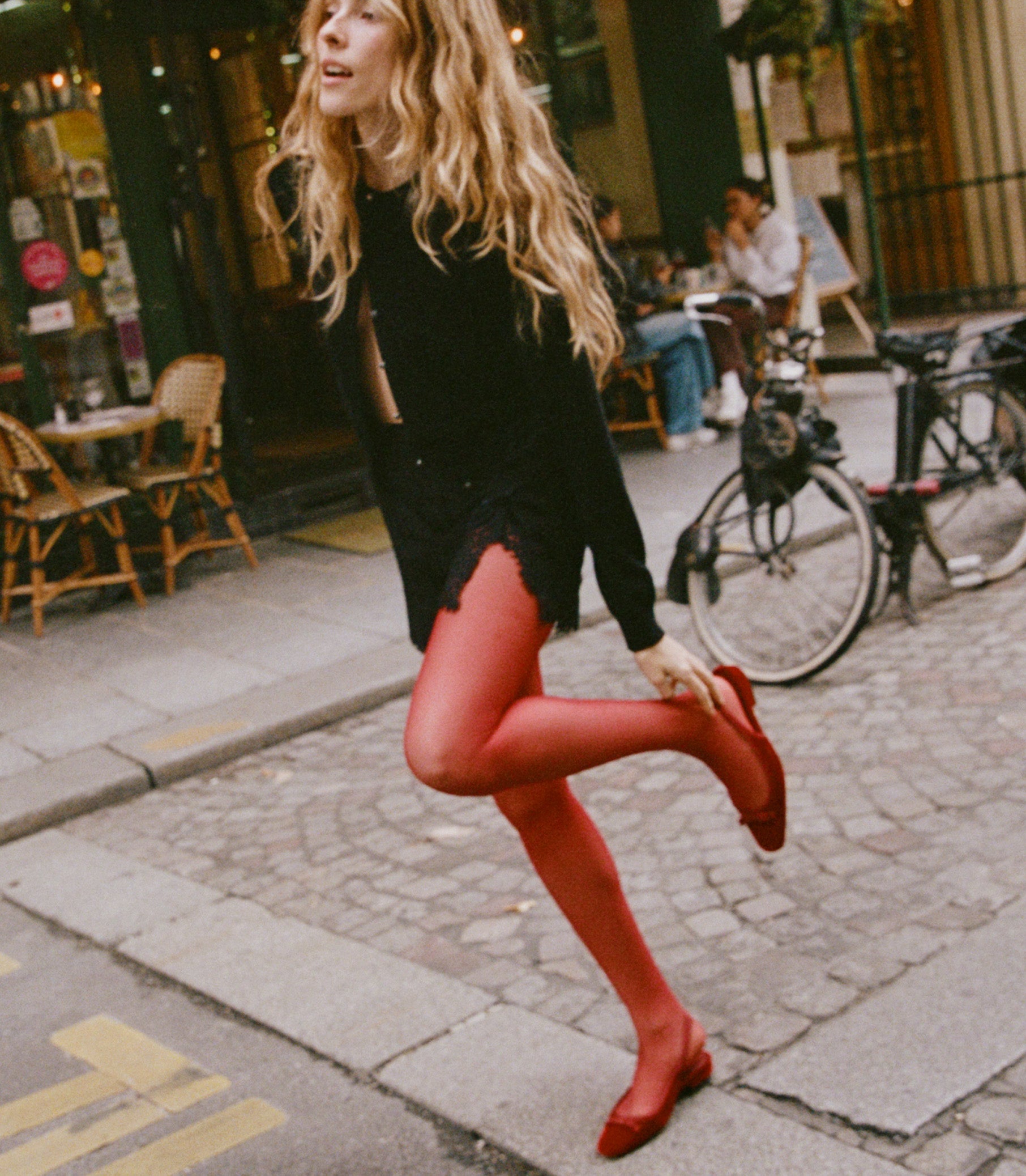 WOLFORD INDIVIDUAL 20 TIGHTS -- SOFT CHERRY view 1