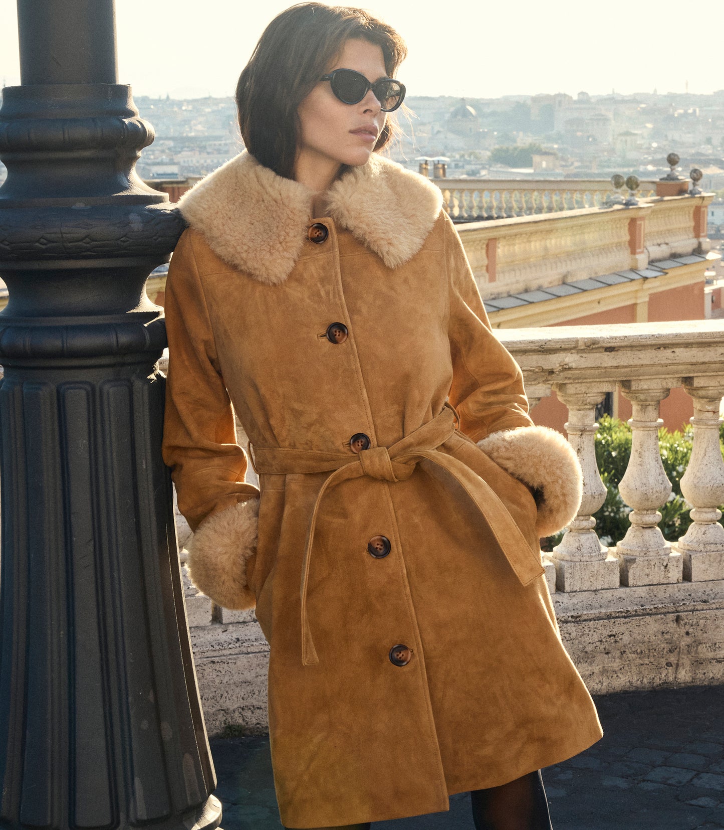 YENZA SUEDE COAT -- WILD CHICORY