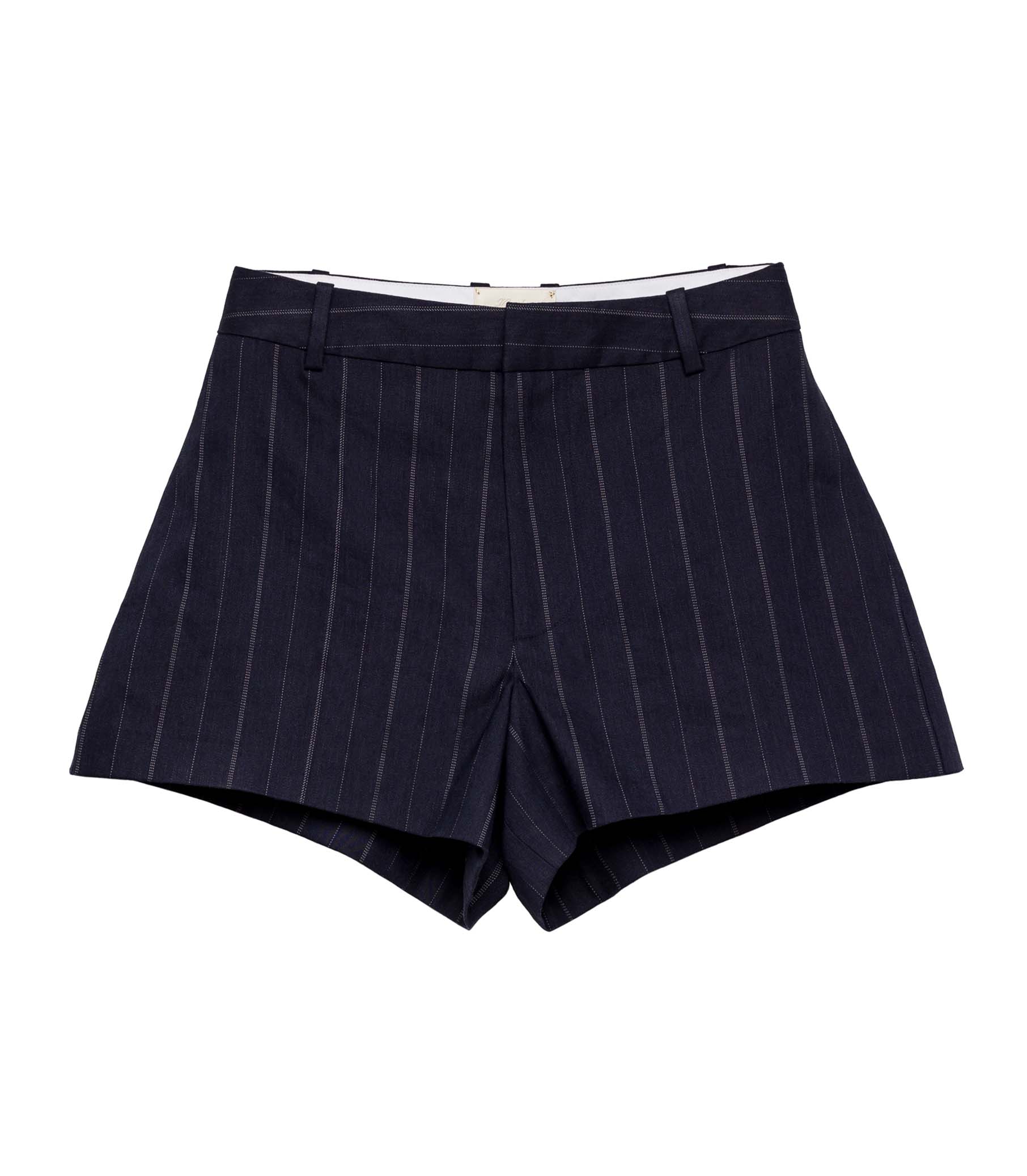 YVAINE SHORT -- NAVY PINSTRIPE view 7