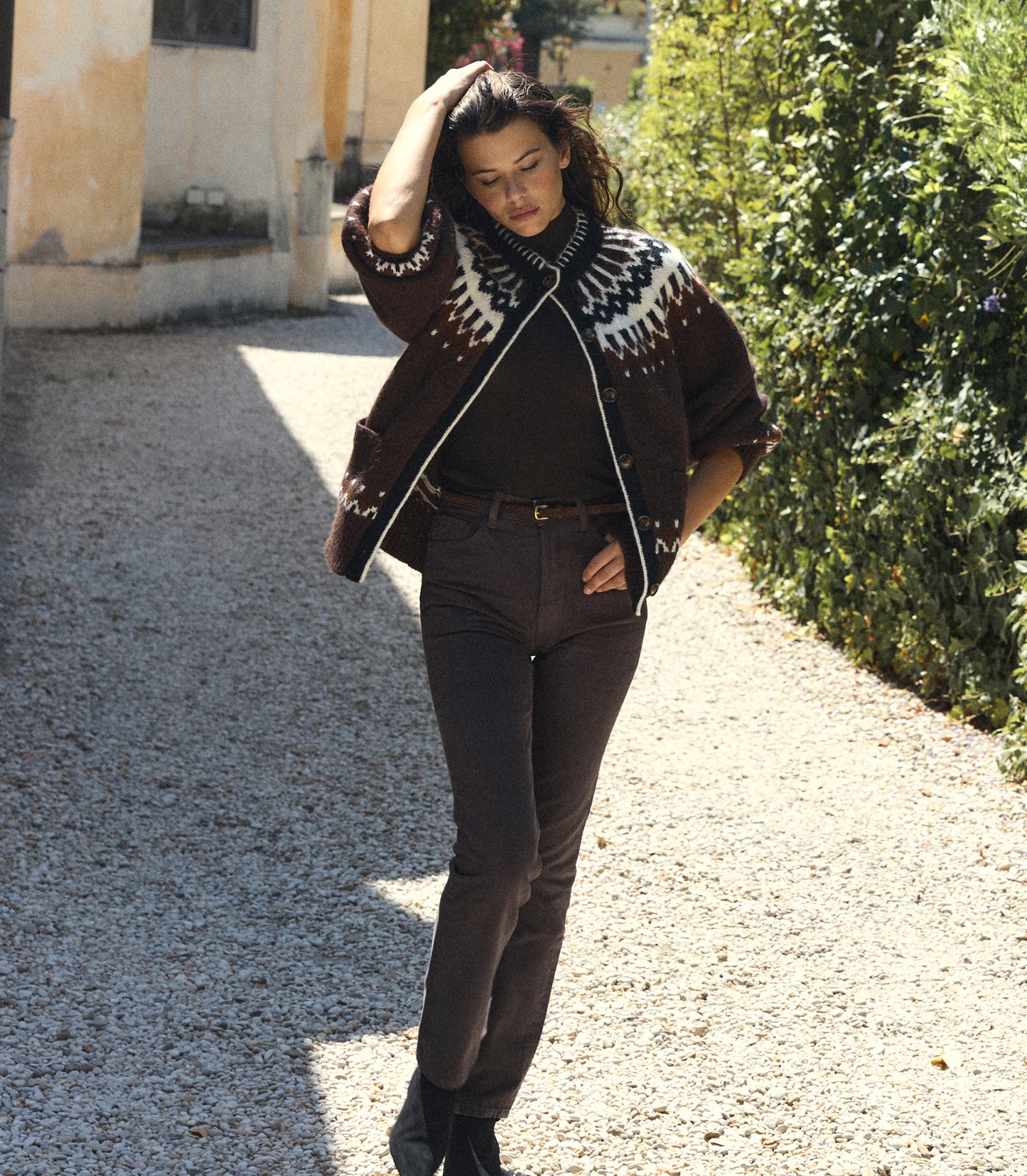 ZAZA BELT -- EQUESTRIAN BROWN SUEDE