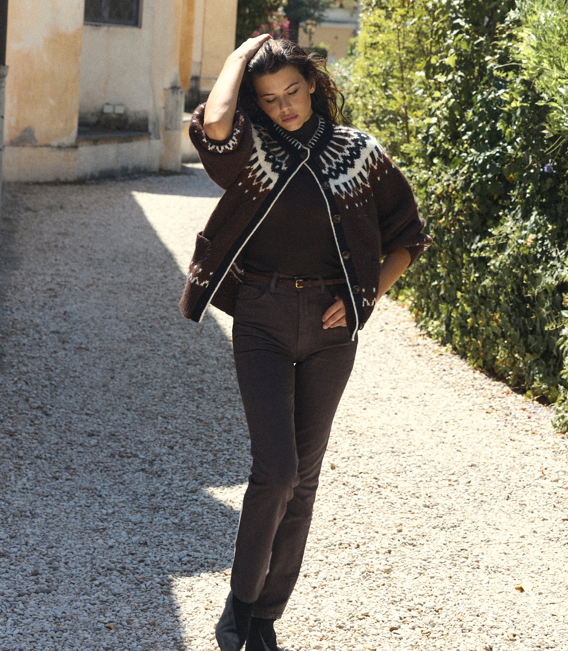 ZAZA BELT -- EQUESTRIAN BROWN SUEDE view 10
