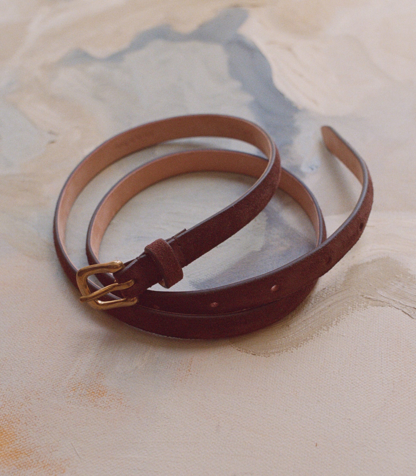 ZAZA BELT -- EQUESTRIAN BROWN SUEDE