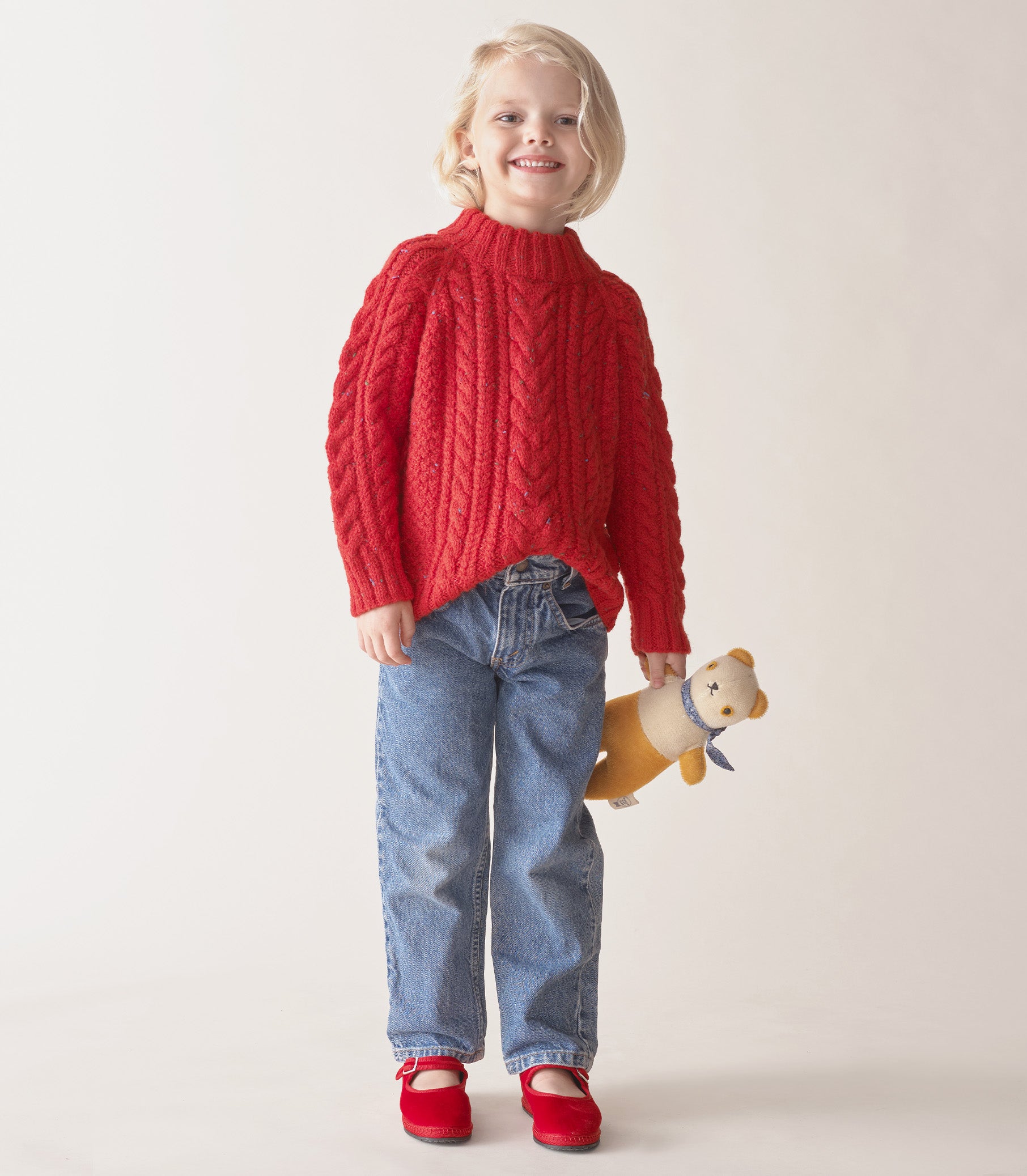 LITTLE SERENA SWEATER -- RED SUMAC view 1
