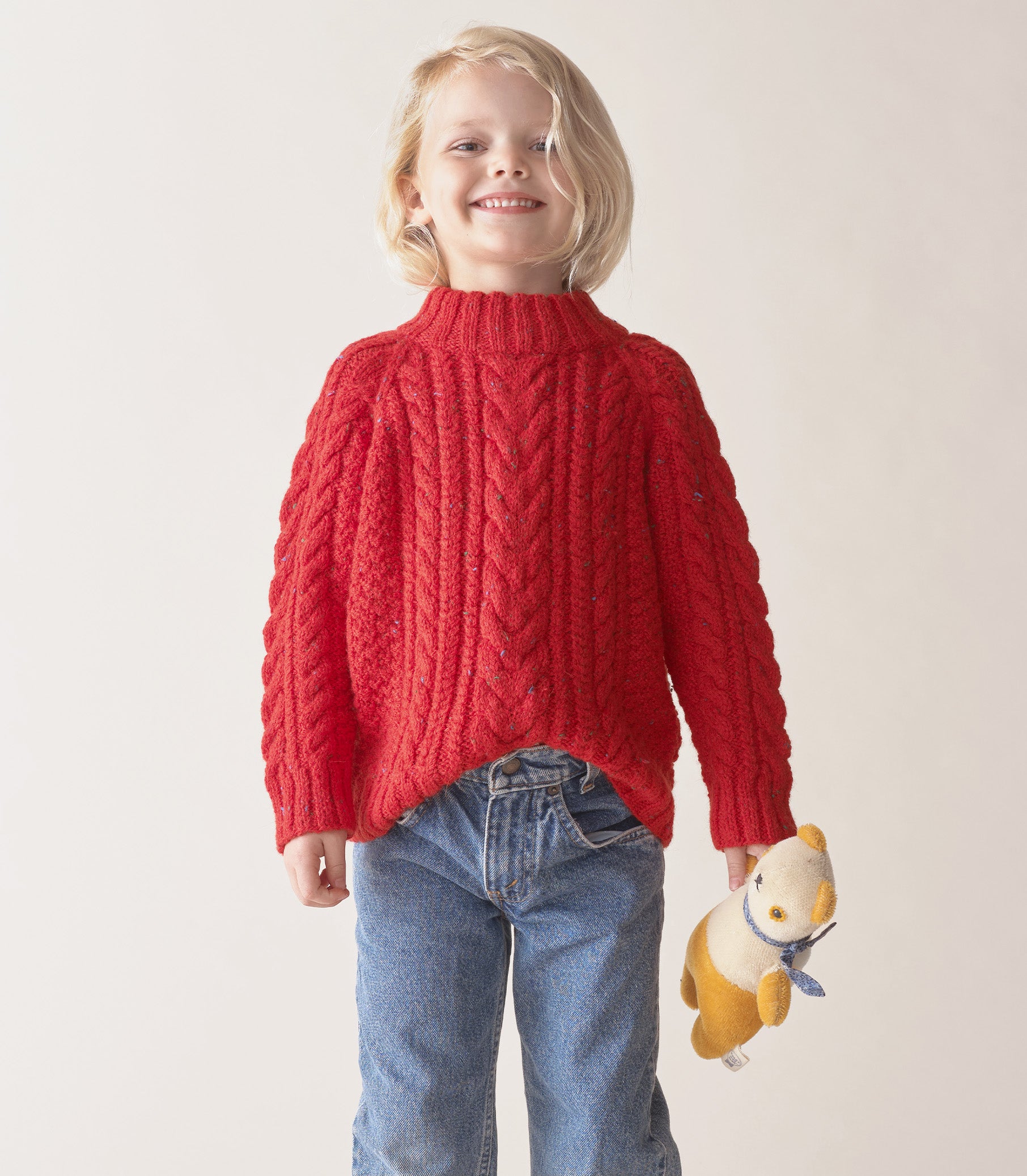 LITTLE SERENA SWEATER -- RED SUMAC view 2