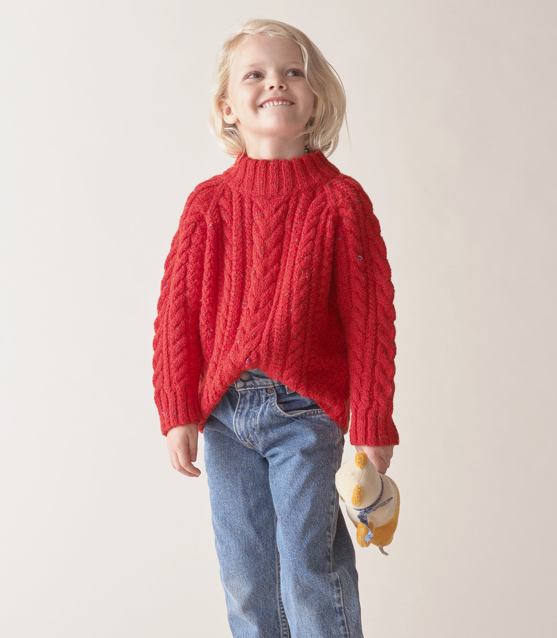 LITTLE SERENA SWEATER -- RED SUMAC view 3