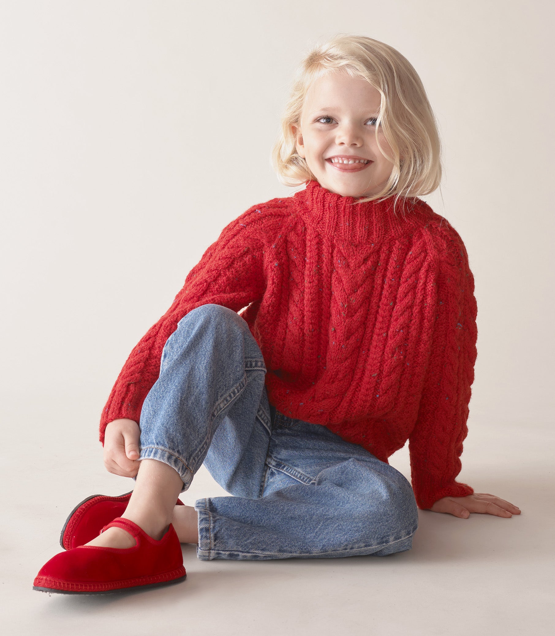 LITTLE SERENA SWEATER -- RED SUMAC view 6