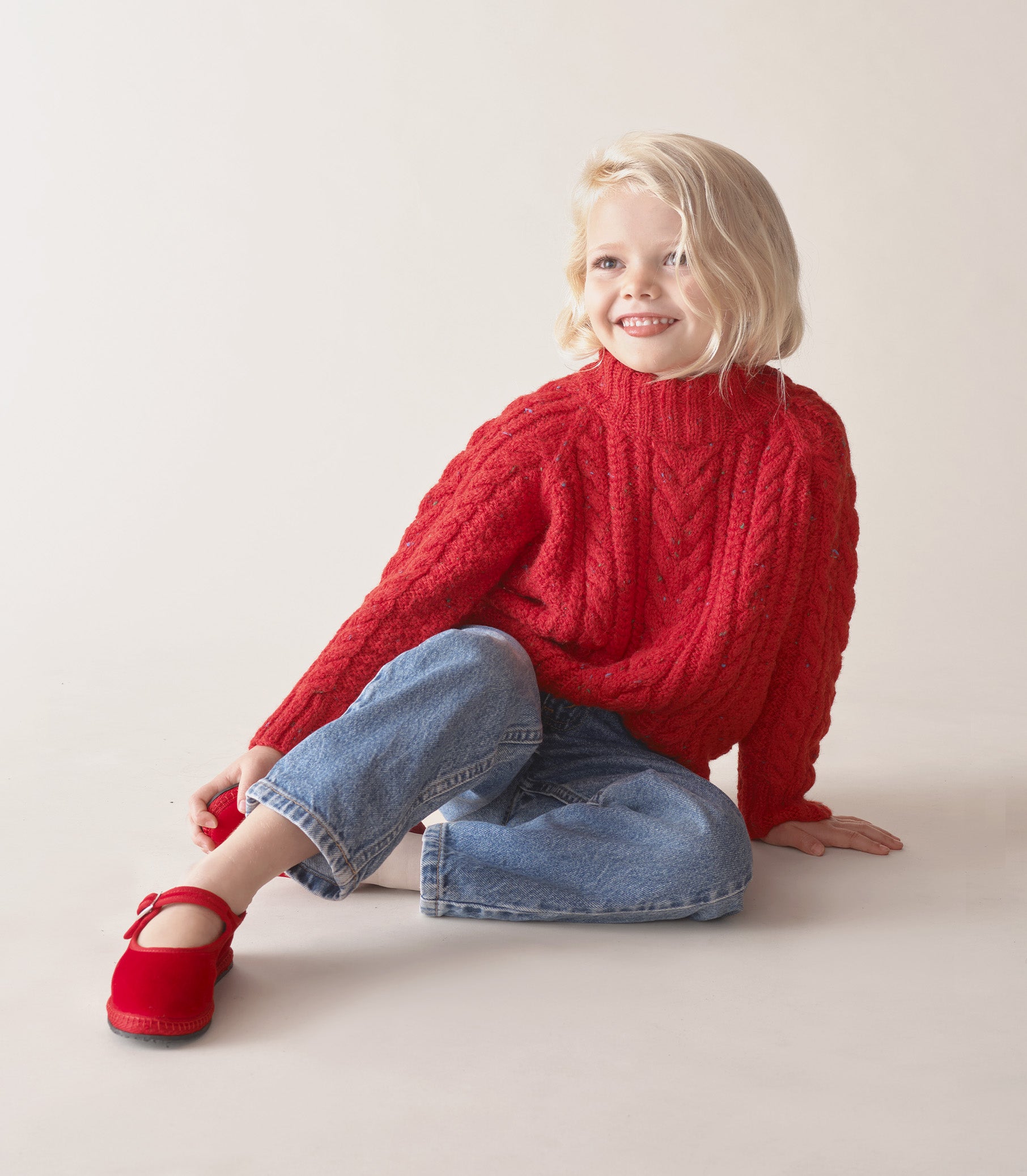 LITTLE SERENA SWEATER -- RED SUMAC view 7