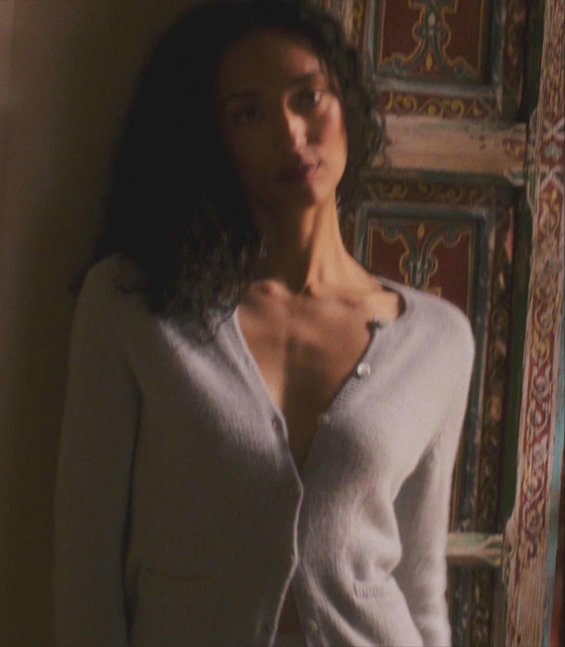 THEA CASHMERE CARDIGAN -- EUCALYPTUS view 5
