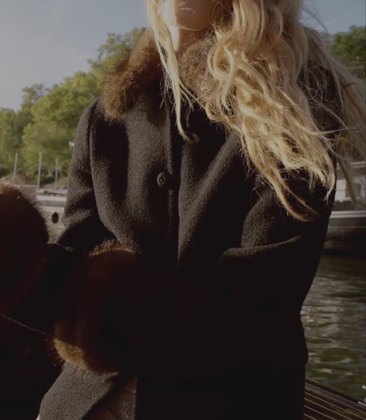 LENNON FUR JACKET -- BLACK view 6
