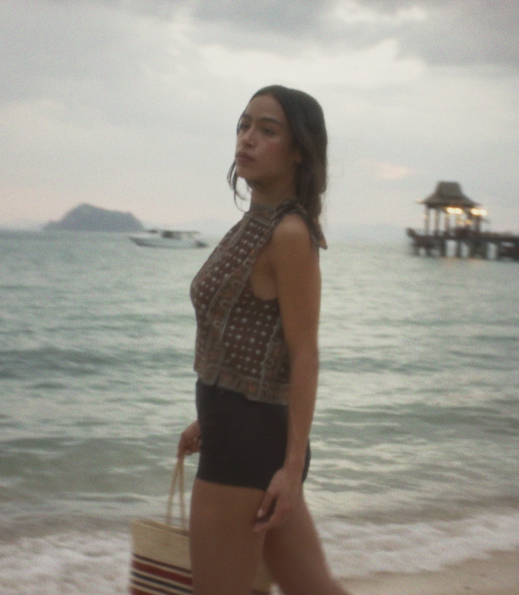 AMALIA TOP -- TERRE FOULARD DE LA MER view 4
