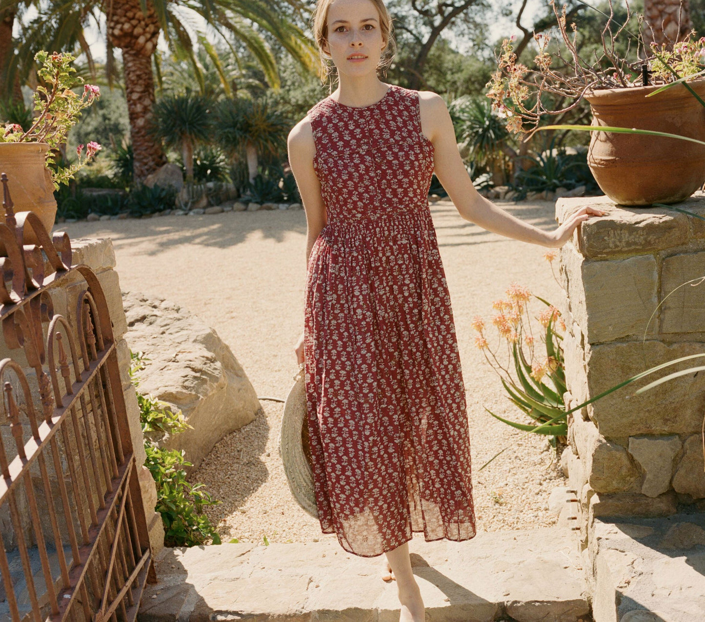 HMD -- TULSI DRESS -- RUST BLOCK PRINT