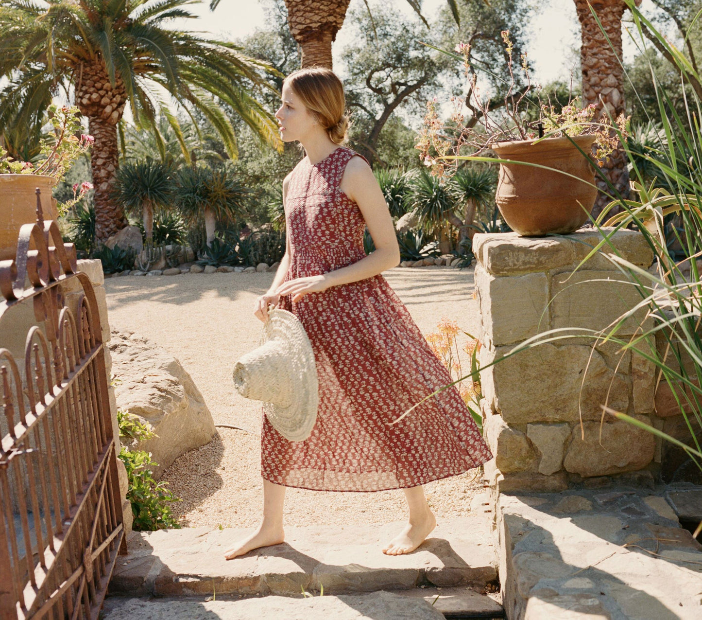 HMD -- TULSI DRESS -- RUST BLOCK PRINT