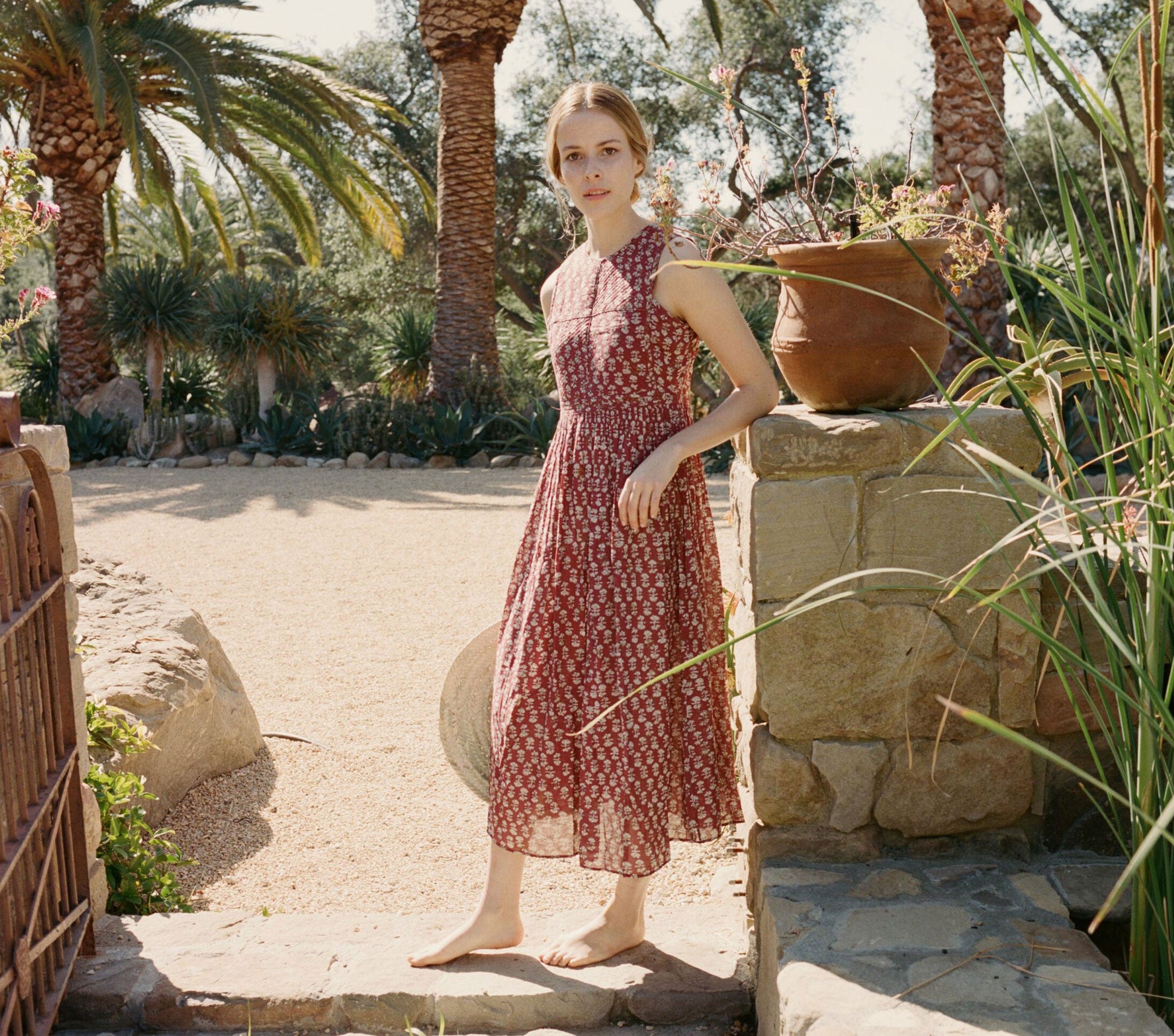 HMD -- TULSI DRESS -- RUST BLOCK PRINT view 5
