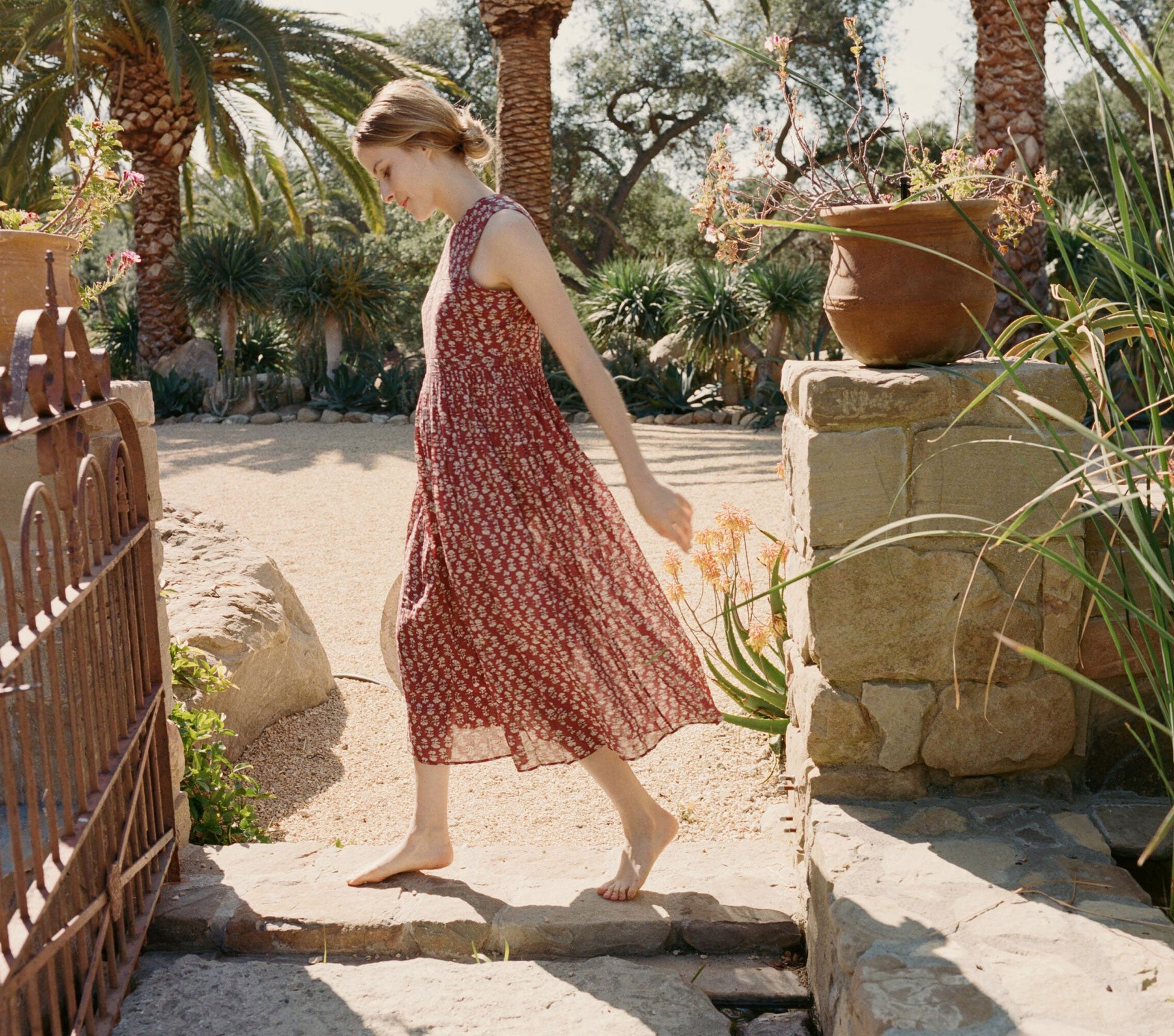 HMD -- TULSI DRESS -- RUST BLOCK PRINT view 2
