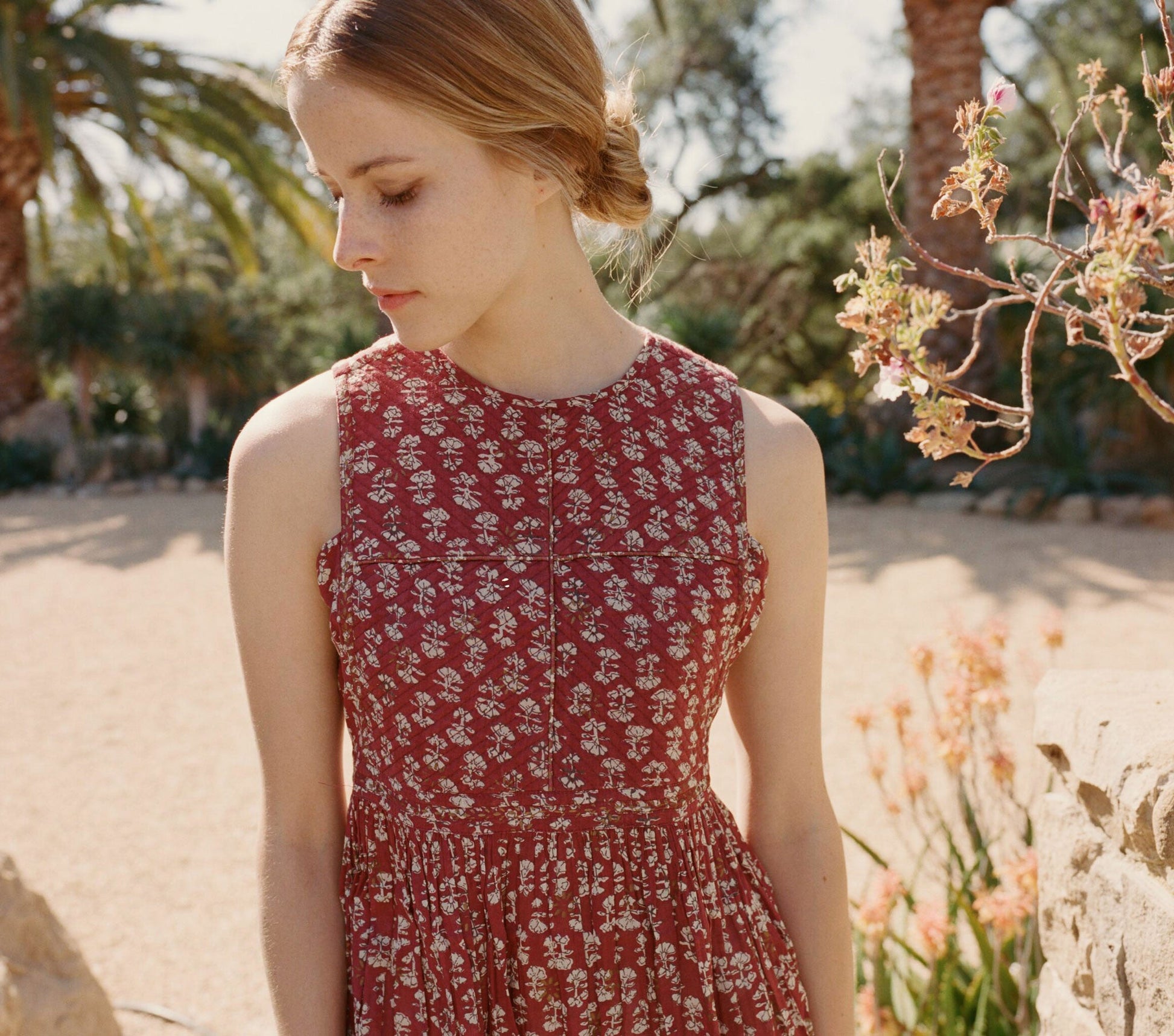 HMD -- TULSI DRESS -- RUST BLOCK PRINT view 7
