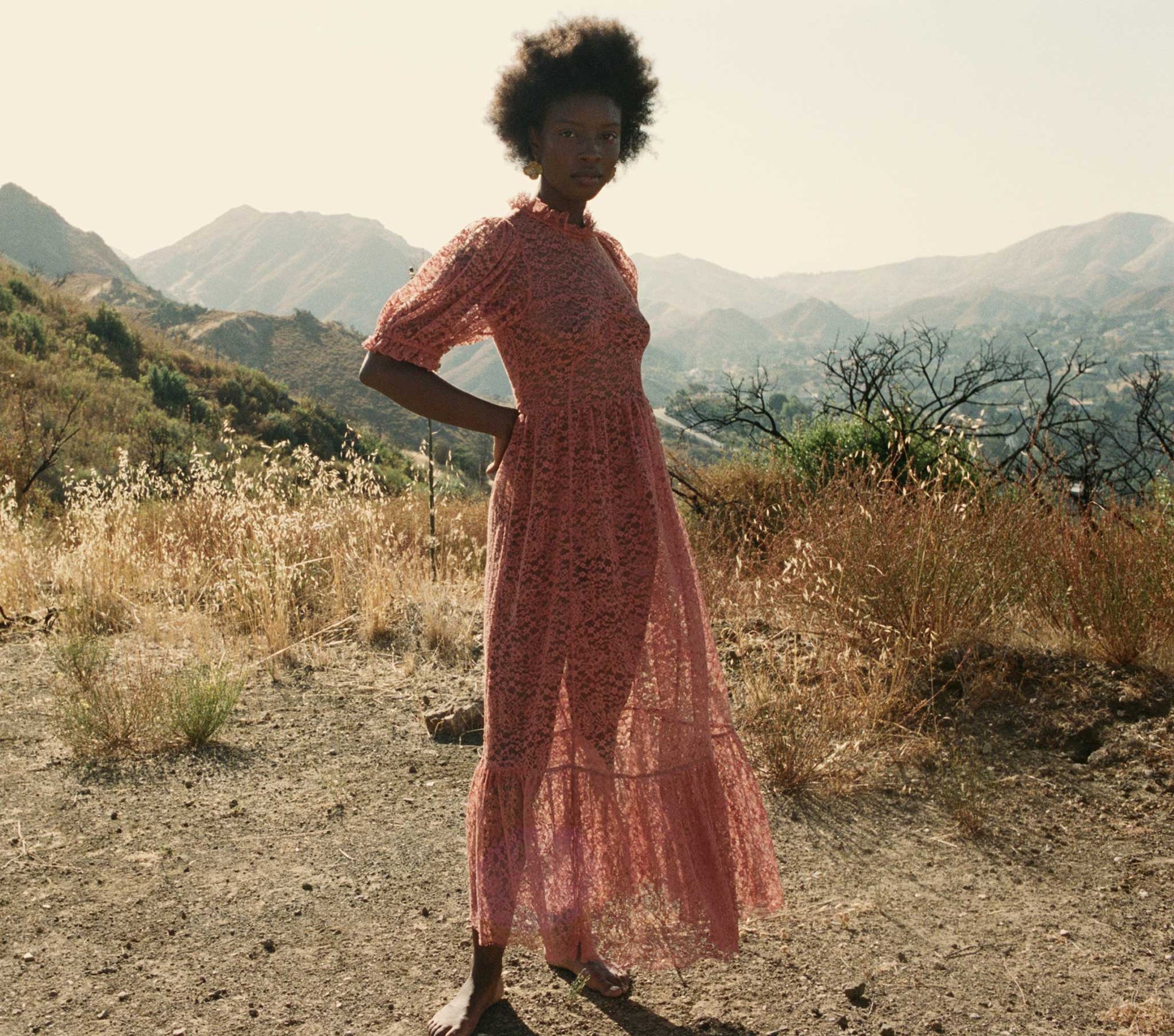 HMD -- FEATHER DRESS -- DARK ROSEWOOD view 1
